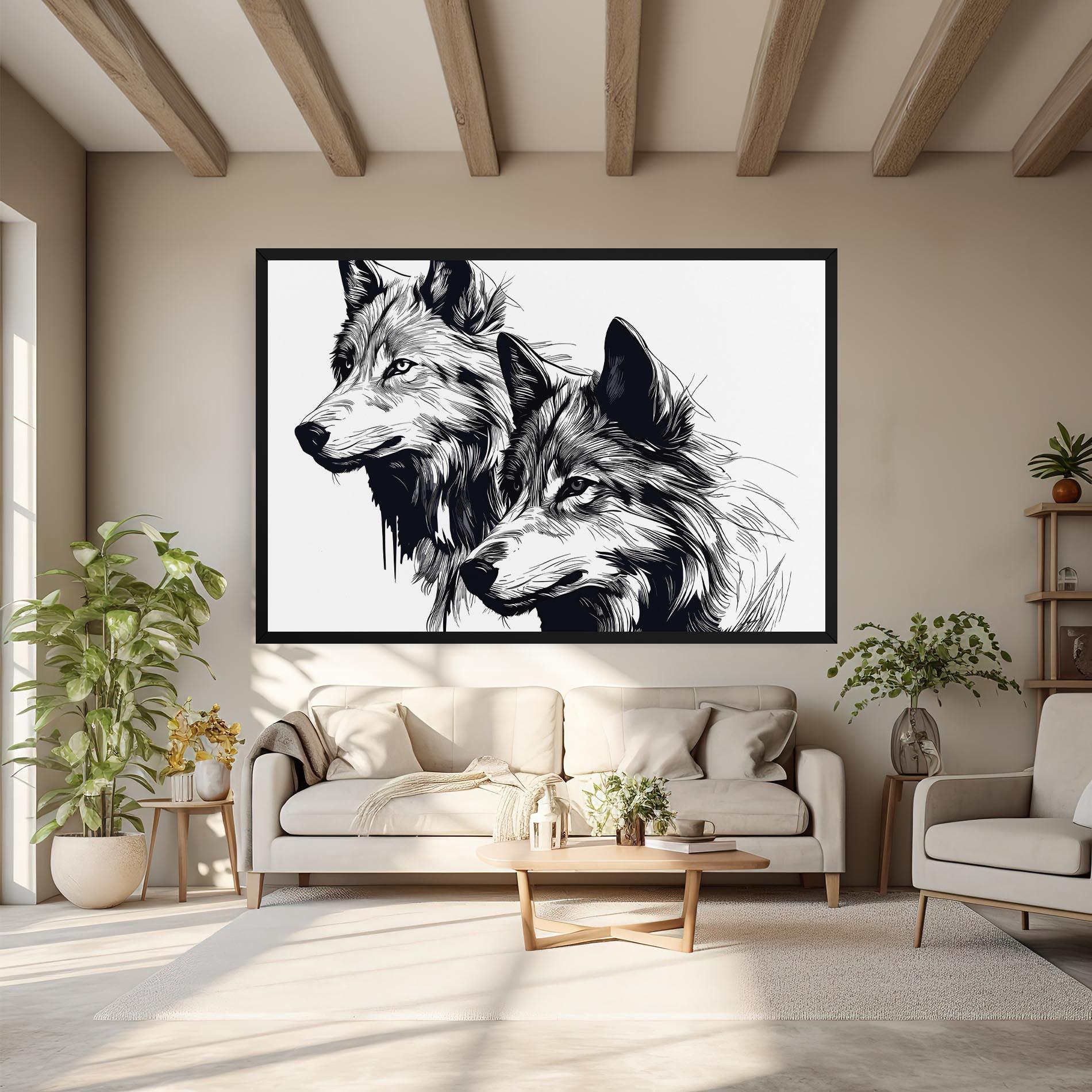 Leinwandbild Wolf Friends mockup 6