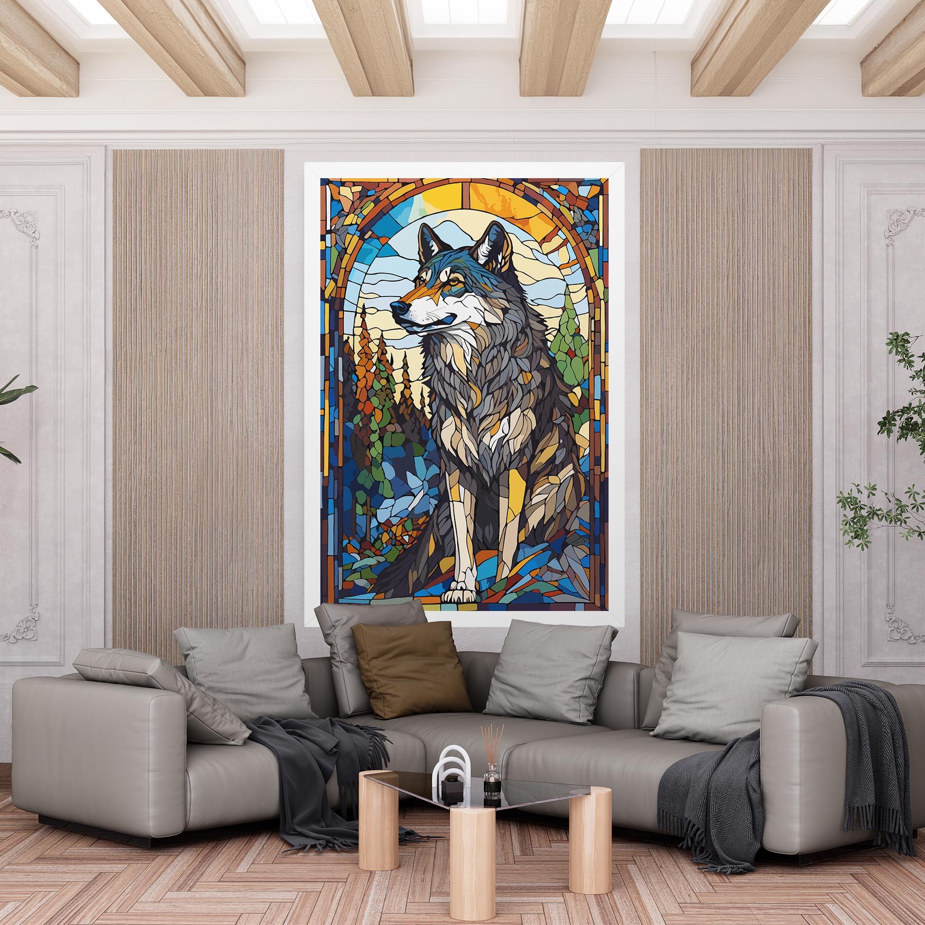 Leinwandbild Glass Wolf mockup 6