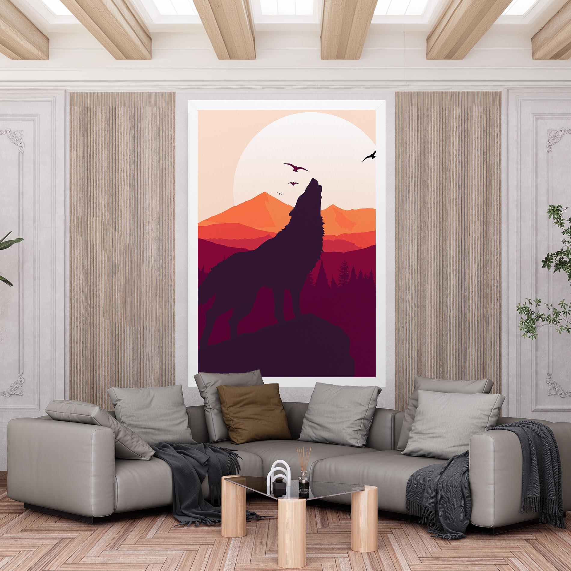 Leinwandbild Wolf Pink Moon mockup 6
