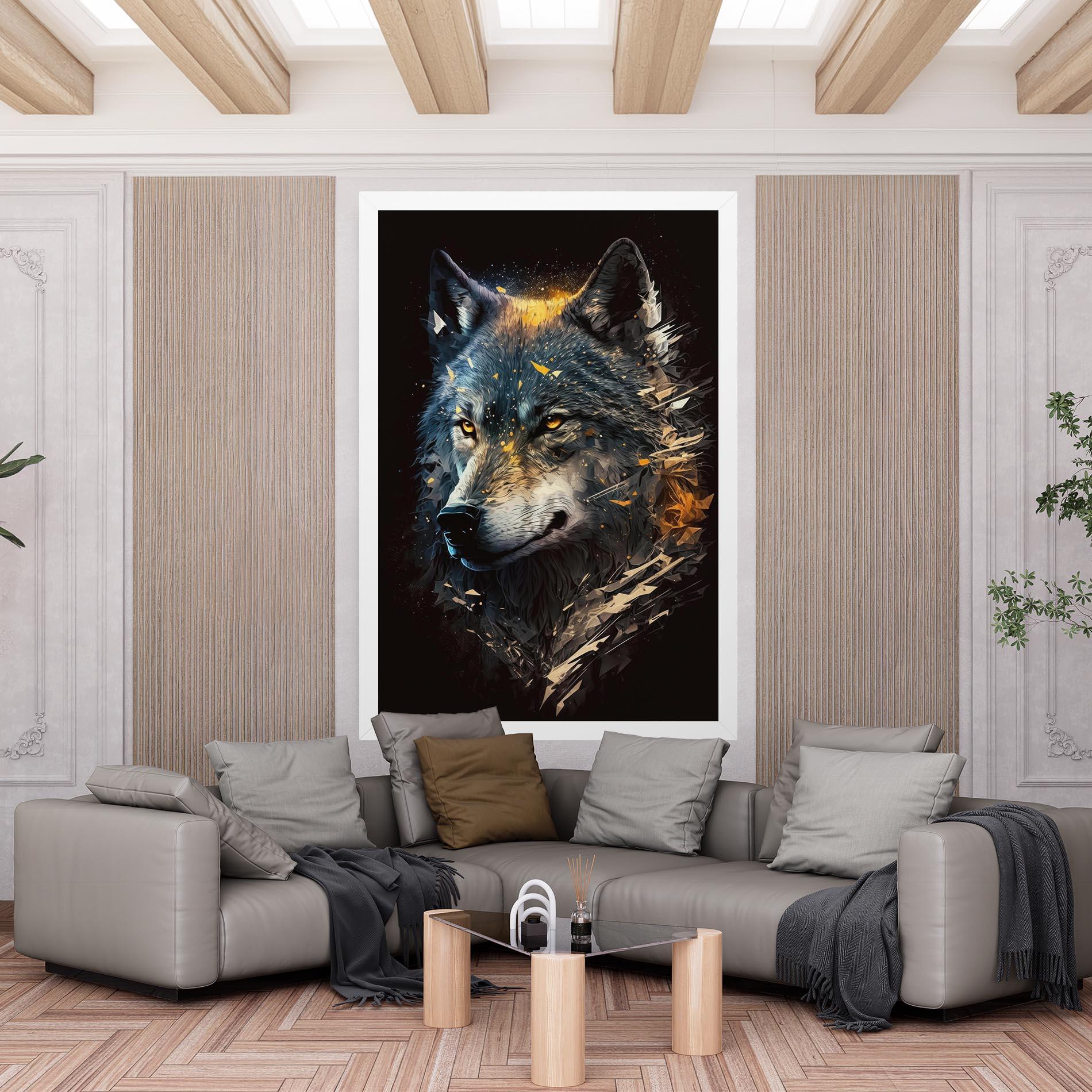 Leinwandbild Wolf Portrait mockup 6
