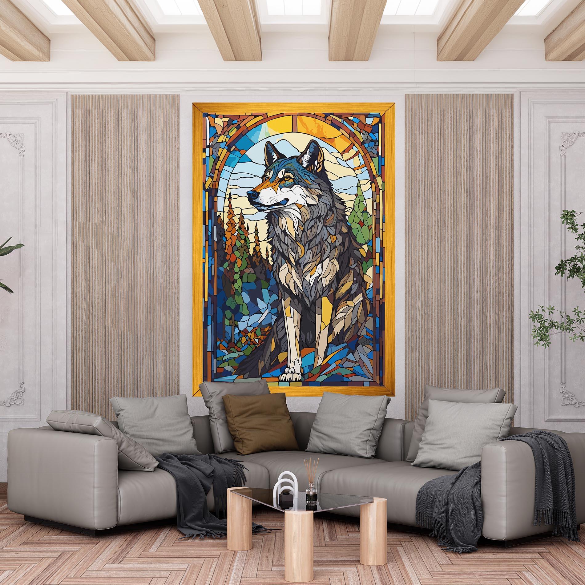 Leinwandbild Glass Wolf mockup 6