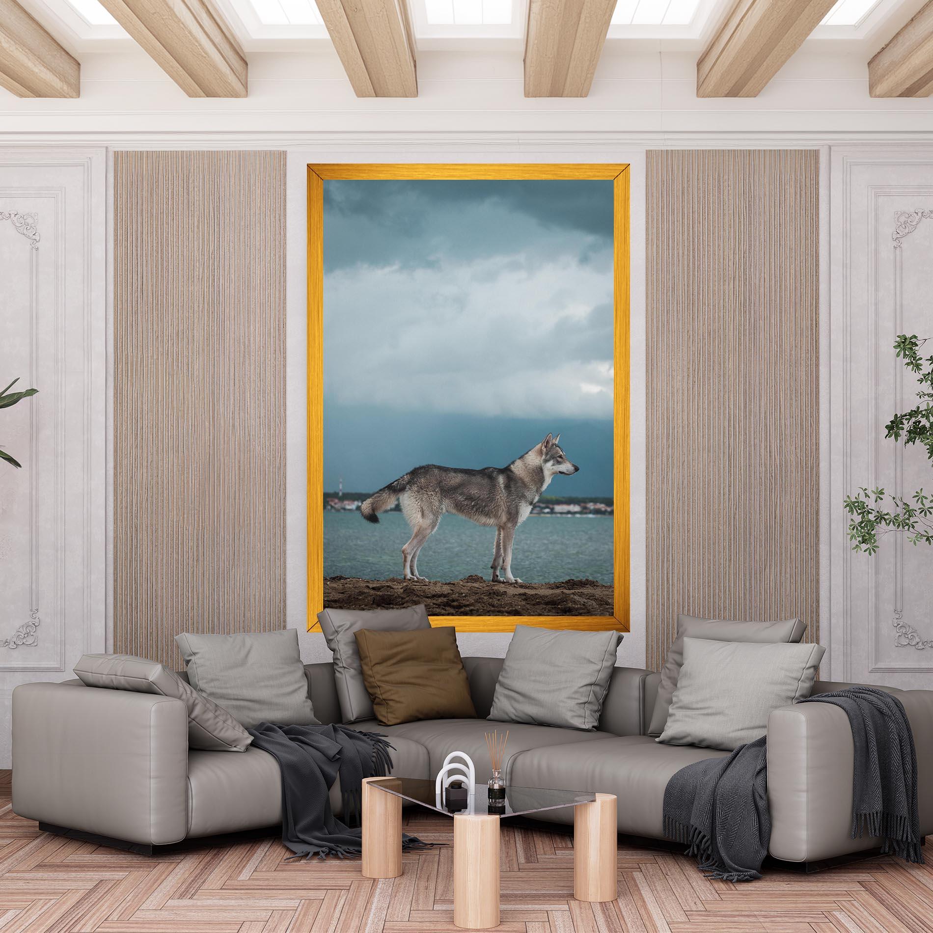 Leinwandbild Grey Wolf Looking mockup 6