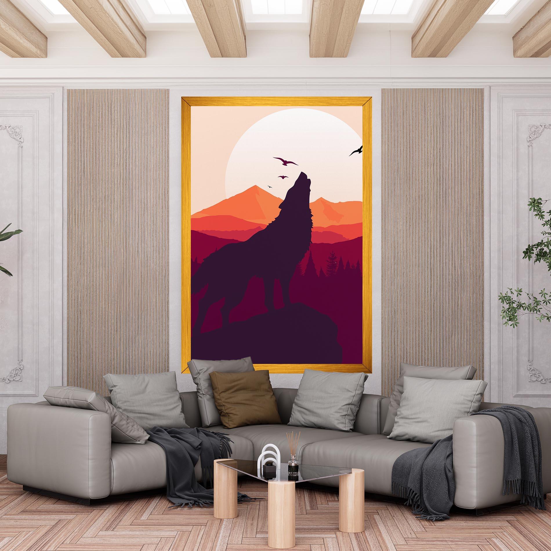 Leinwandbild Wolf Pink Moon mockup 6