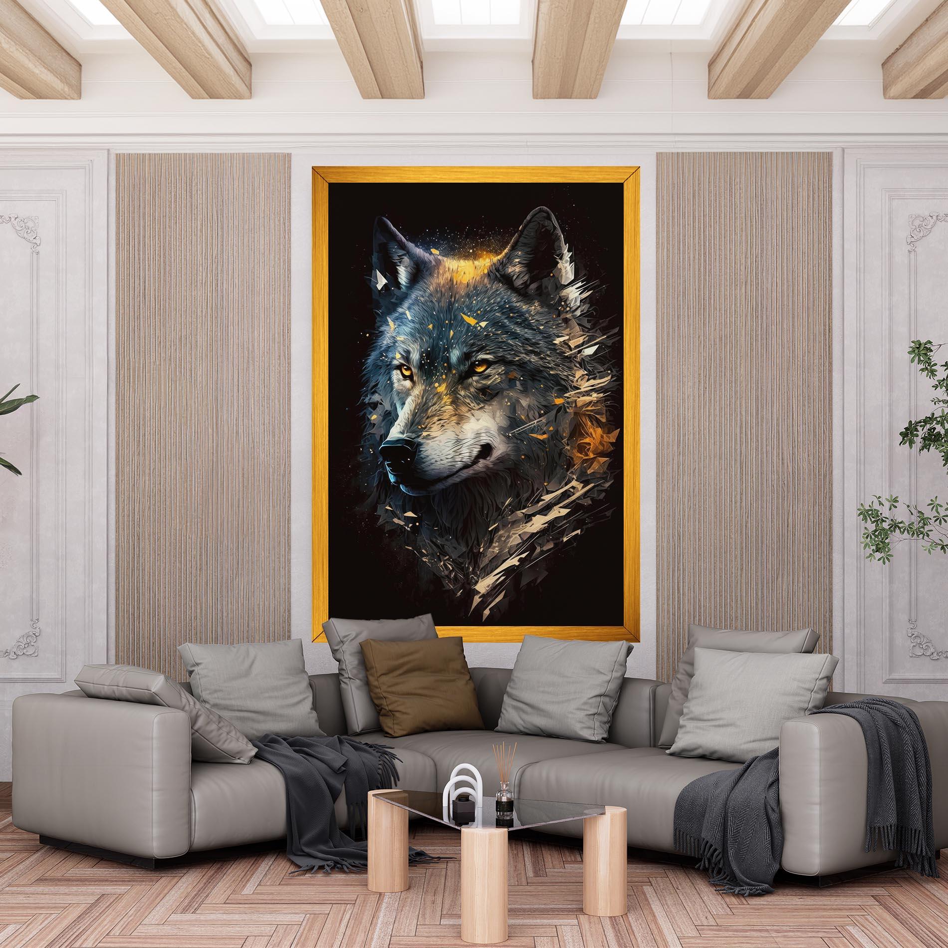 Leinwandbild Wolf Portrait mockup 6