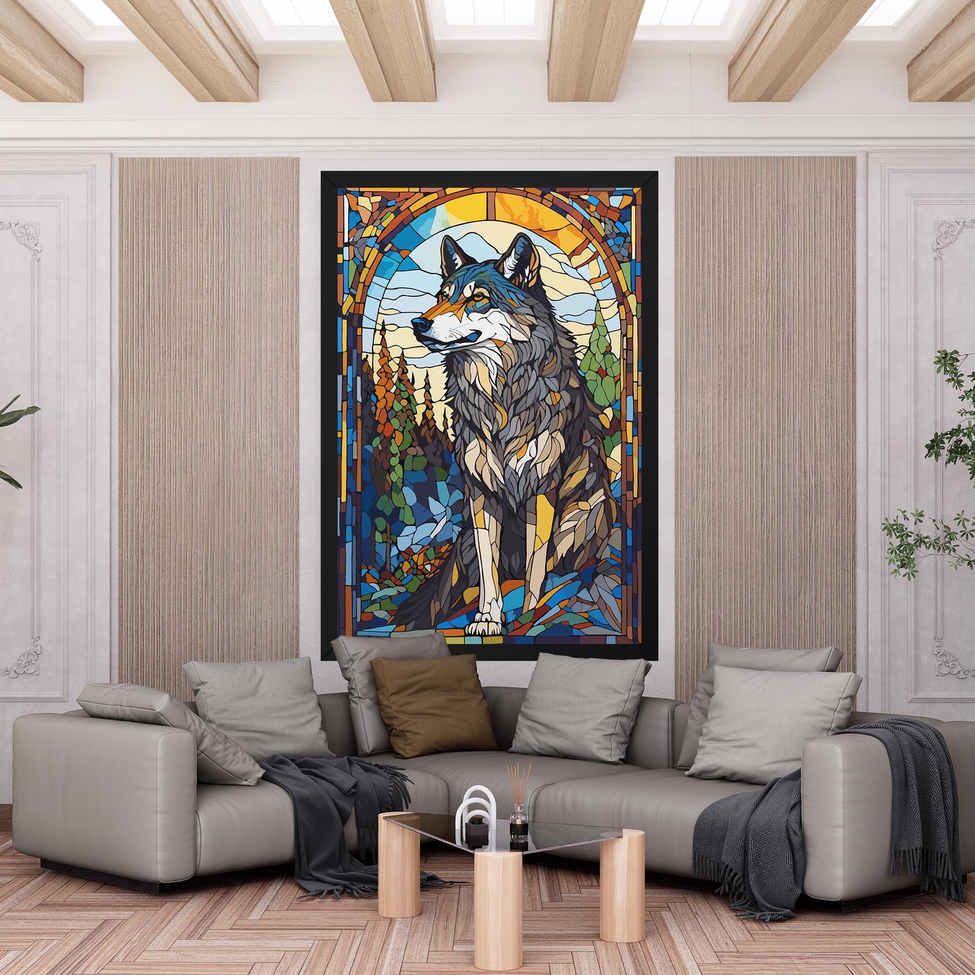 Leinwandbild Glass Wolf mockup 6