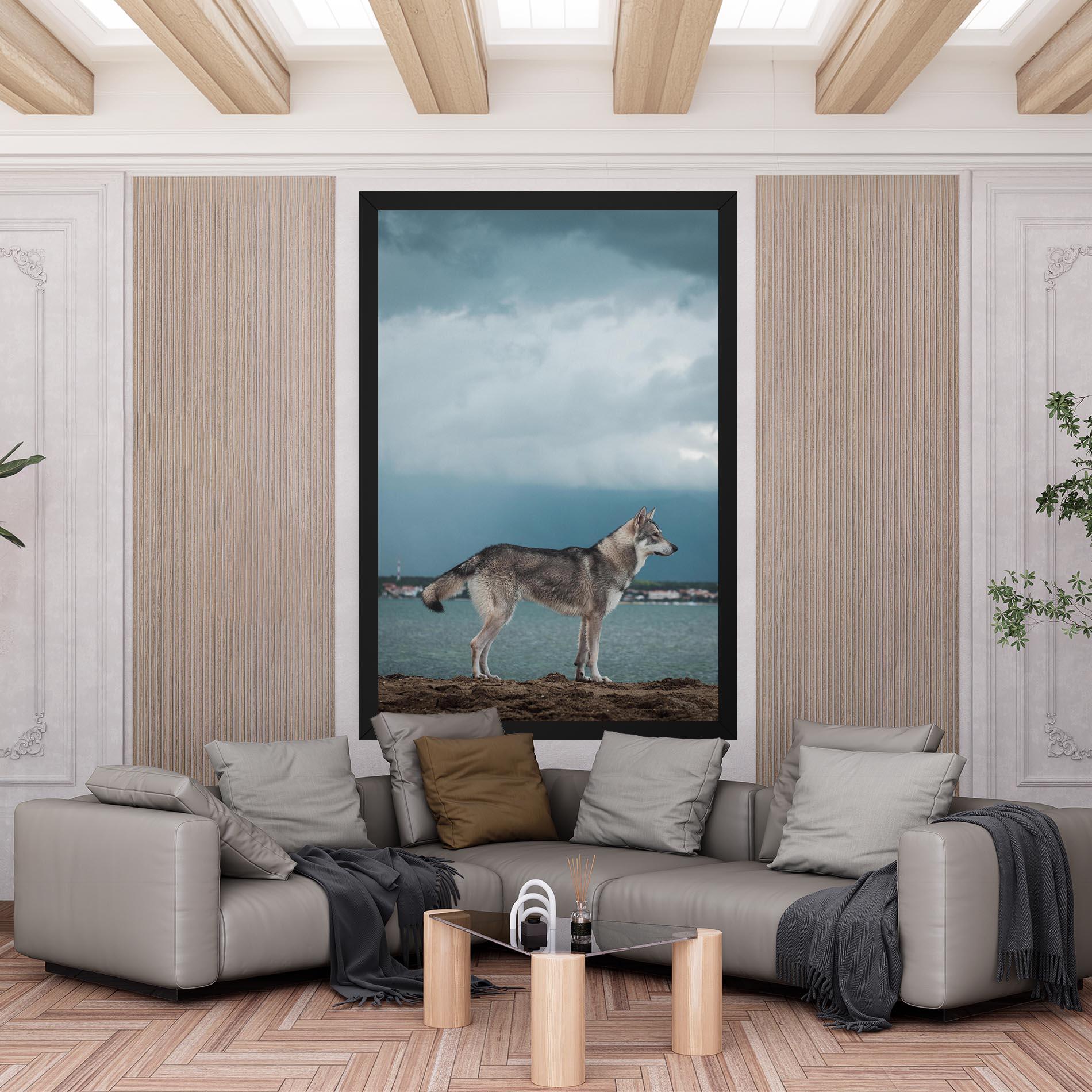 Leinwandbild Grey Wolf Looking mockup 6