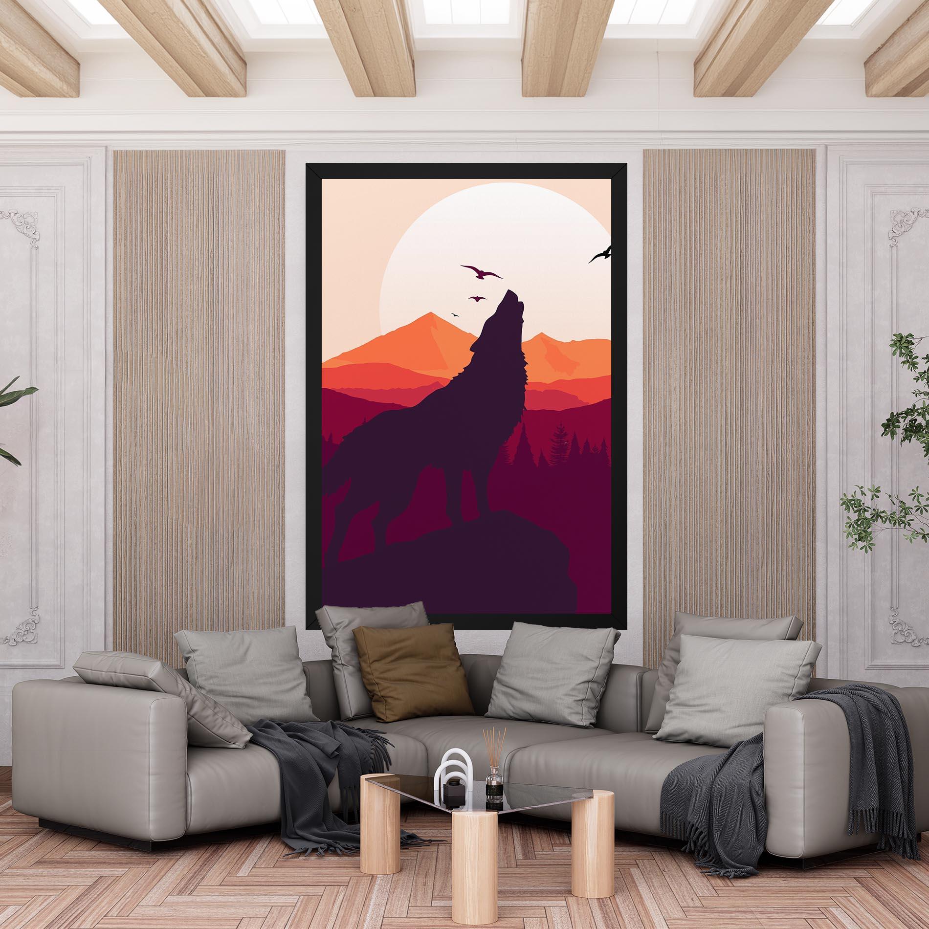 Leinwandbild Wolf Pink Moon mockup 6