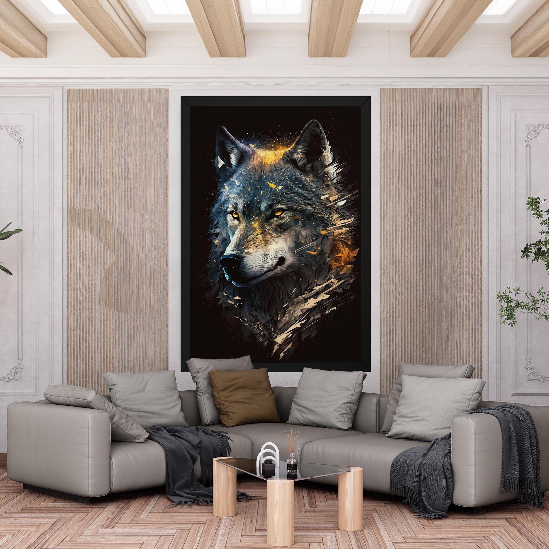 Leinwandbild Wolf Portrait mockup 6