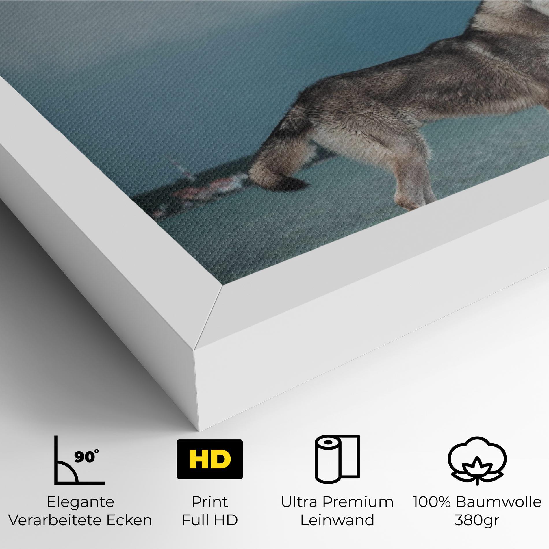 Leinwandbild Grey Wolf Looking mockup 4