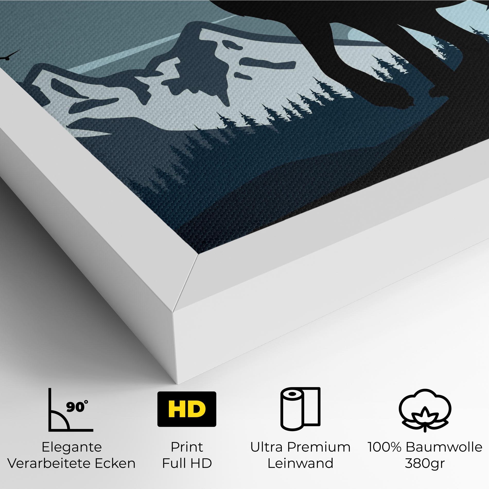 Leinwandbild Hill Wolf mockup 4