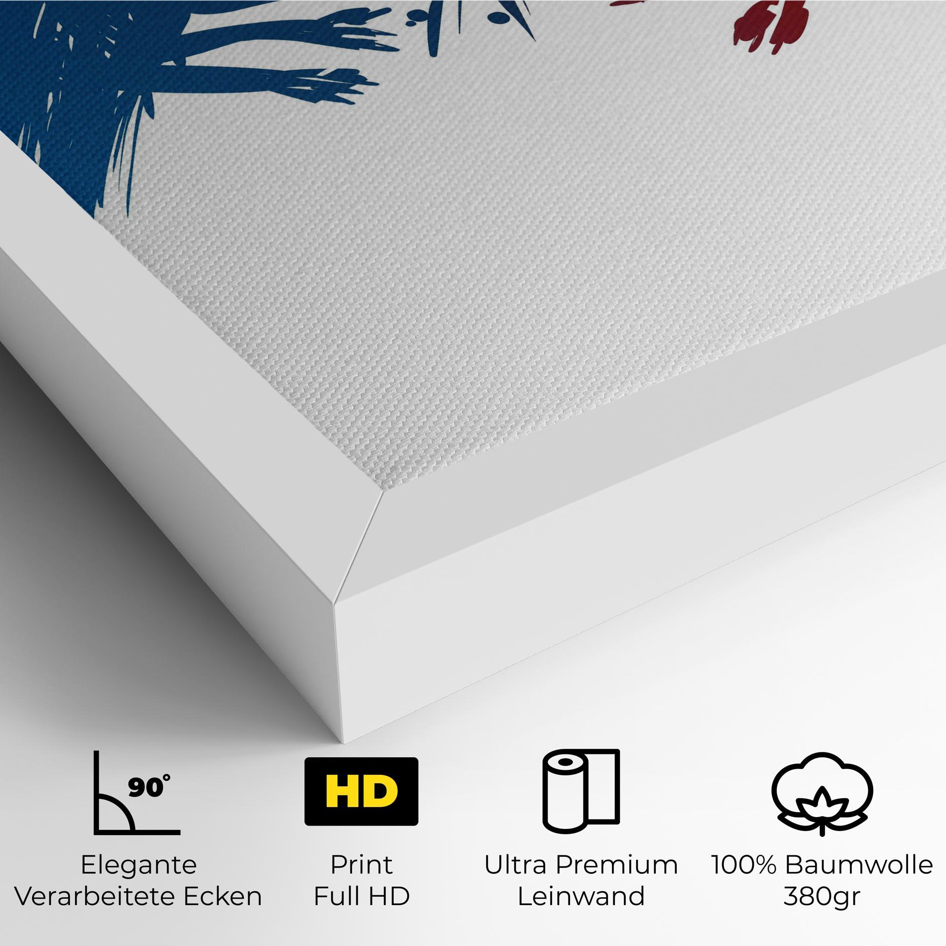 Leinwandbild Red Blue Wolves mockup 4