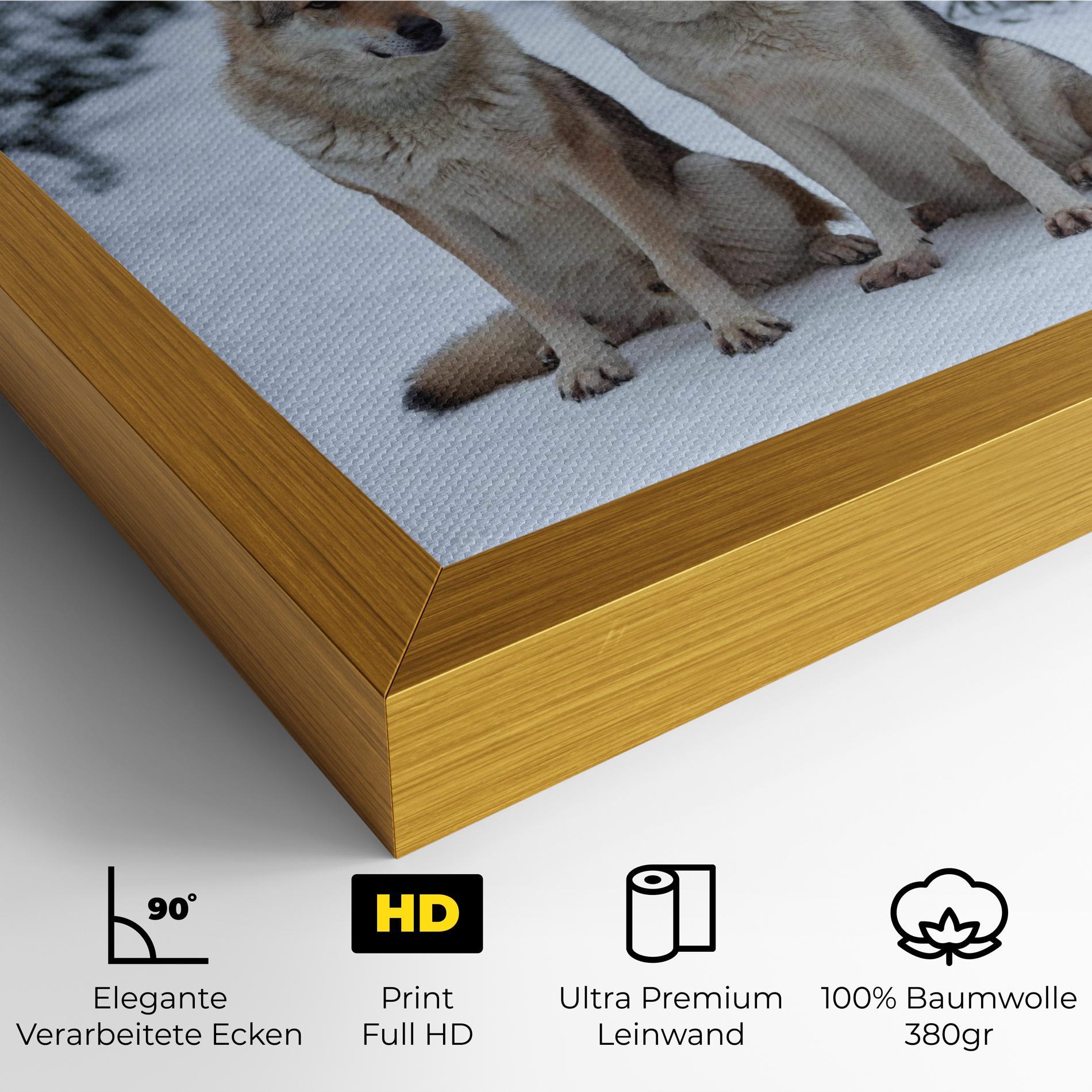 Leinwandbild 2 Wolfs Sitting mockup 4