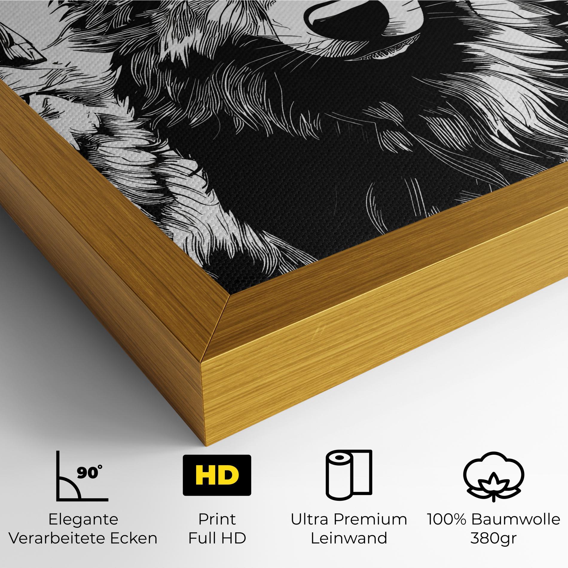Leinwandbild 3 Wolves mockup 4