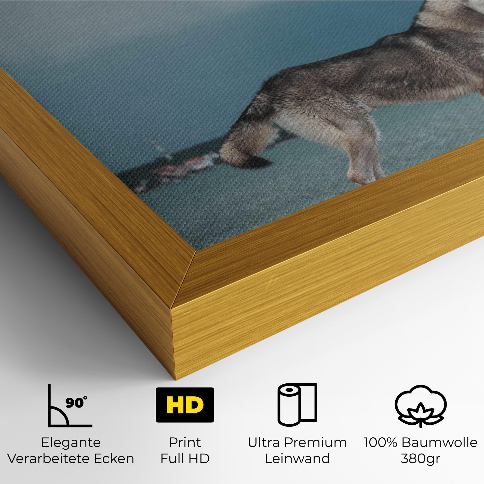 Leinwandbild Grey Wolf Looking mockup 4