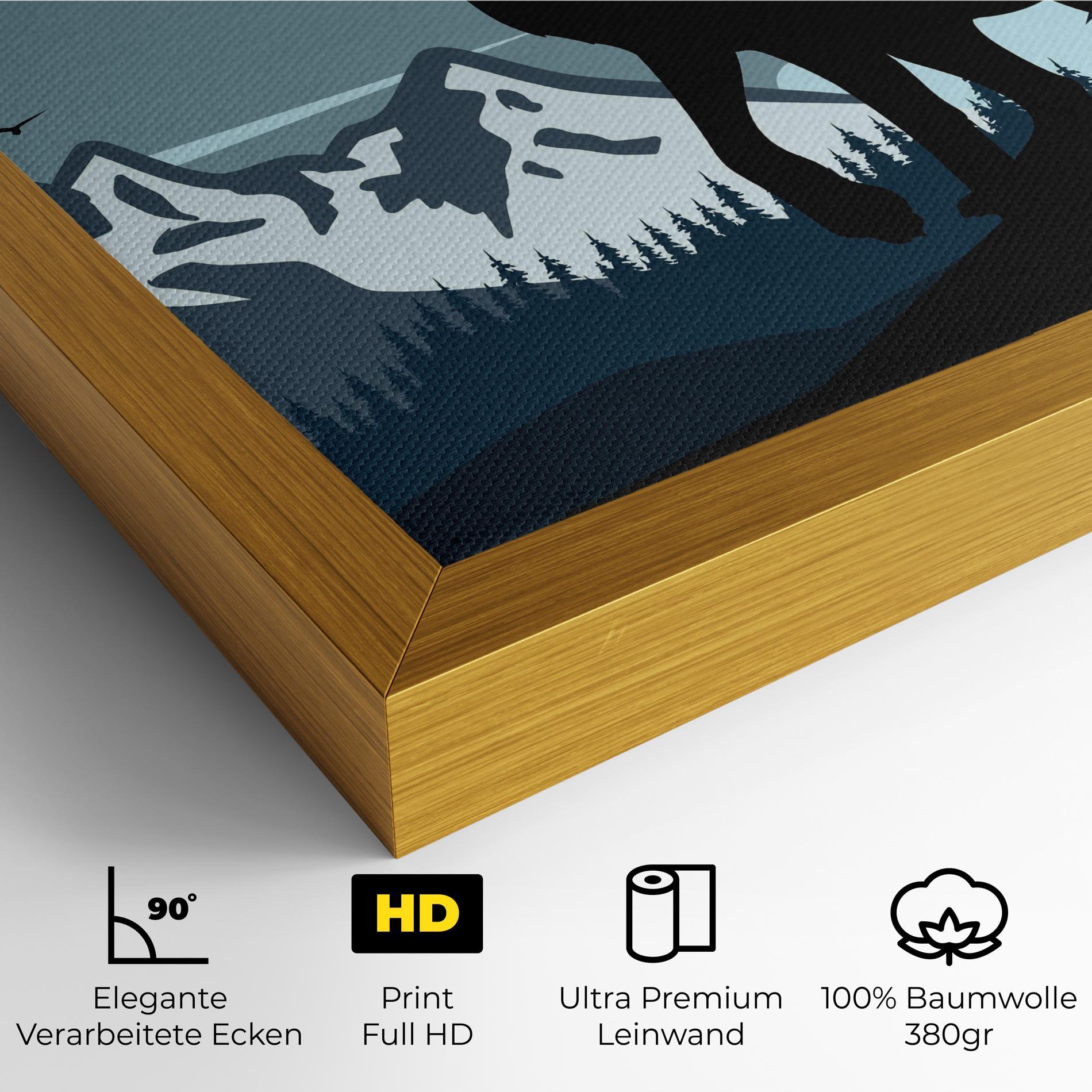 Leinwandbild Hill Wolf mockup 4