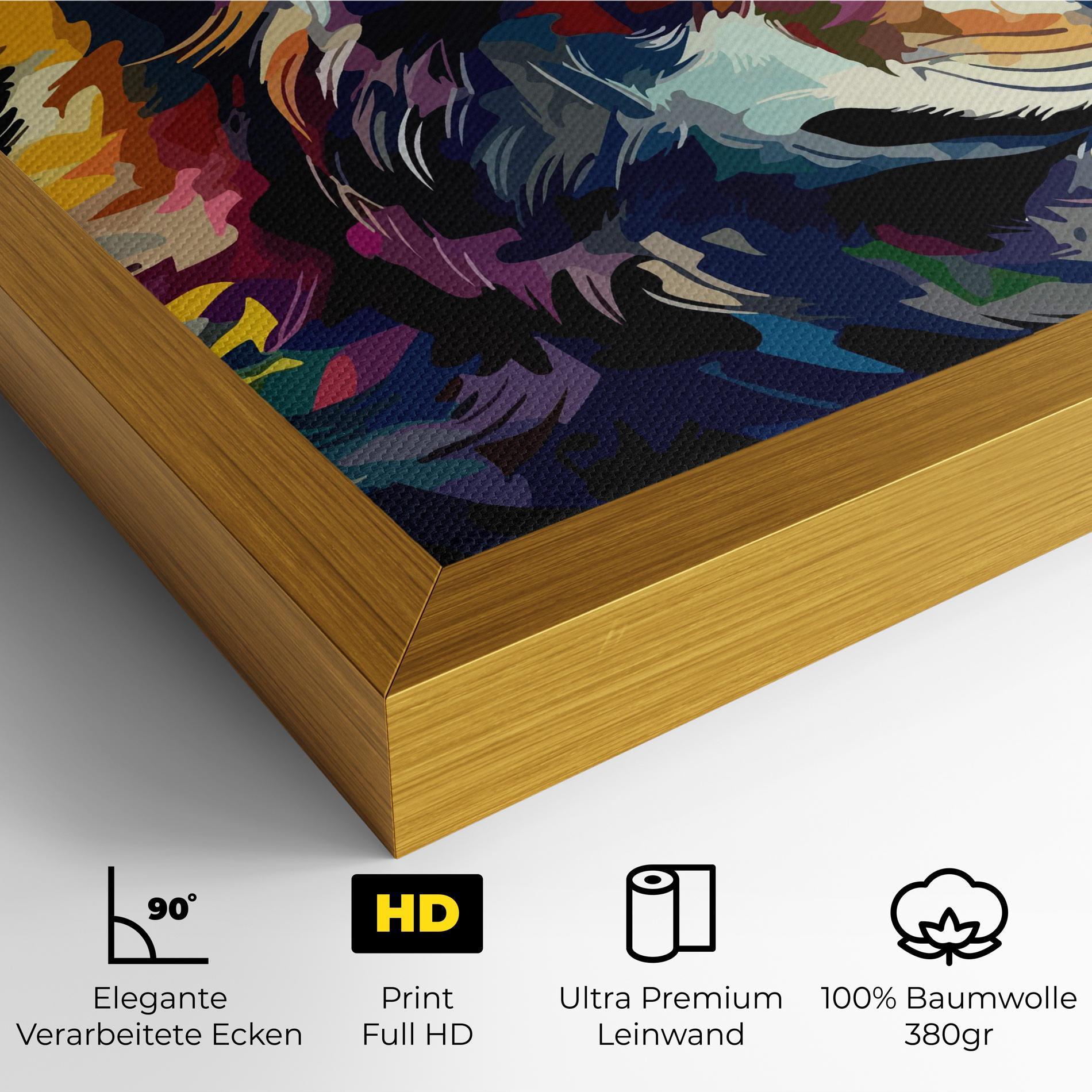 Leinwandbild Painted Wolf mockup 4