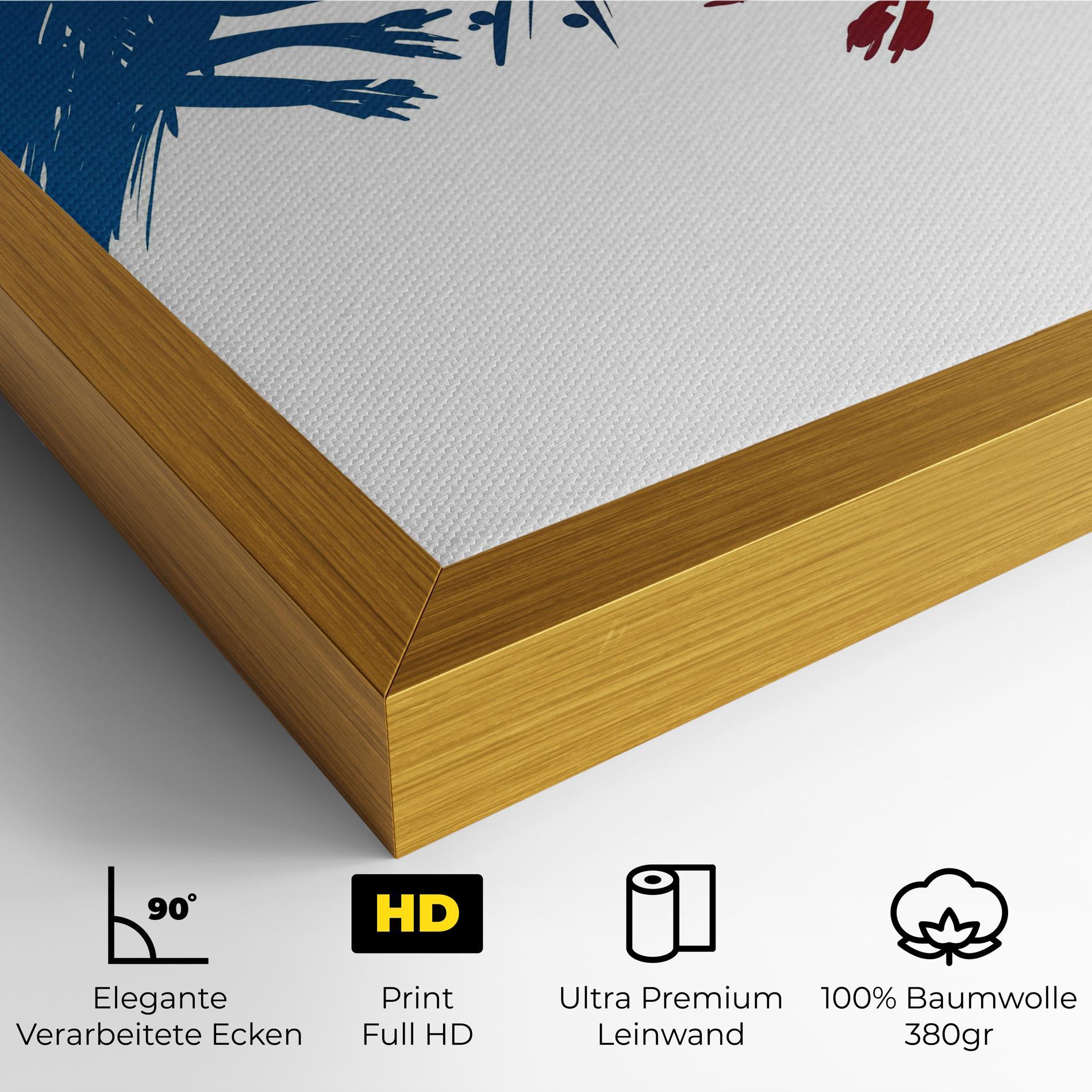 Leinwandbild Red Blue Wolves mockup 4