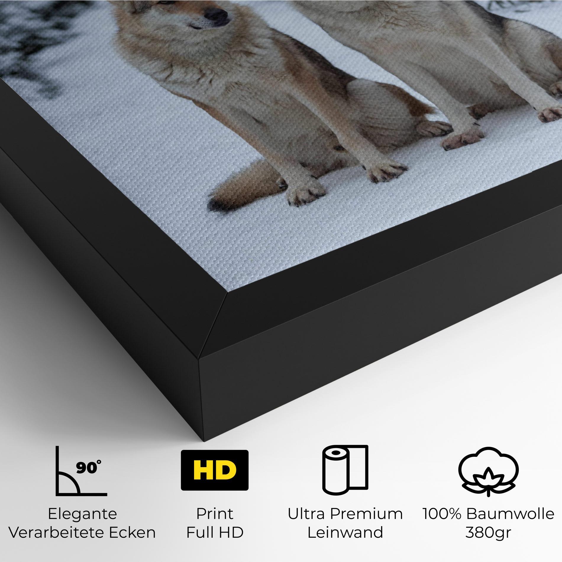 Leinwandbild 2 Wolfs Sitting mockup 4