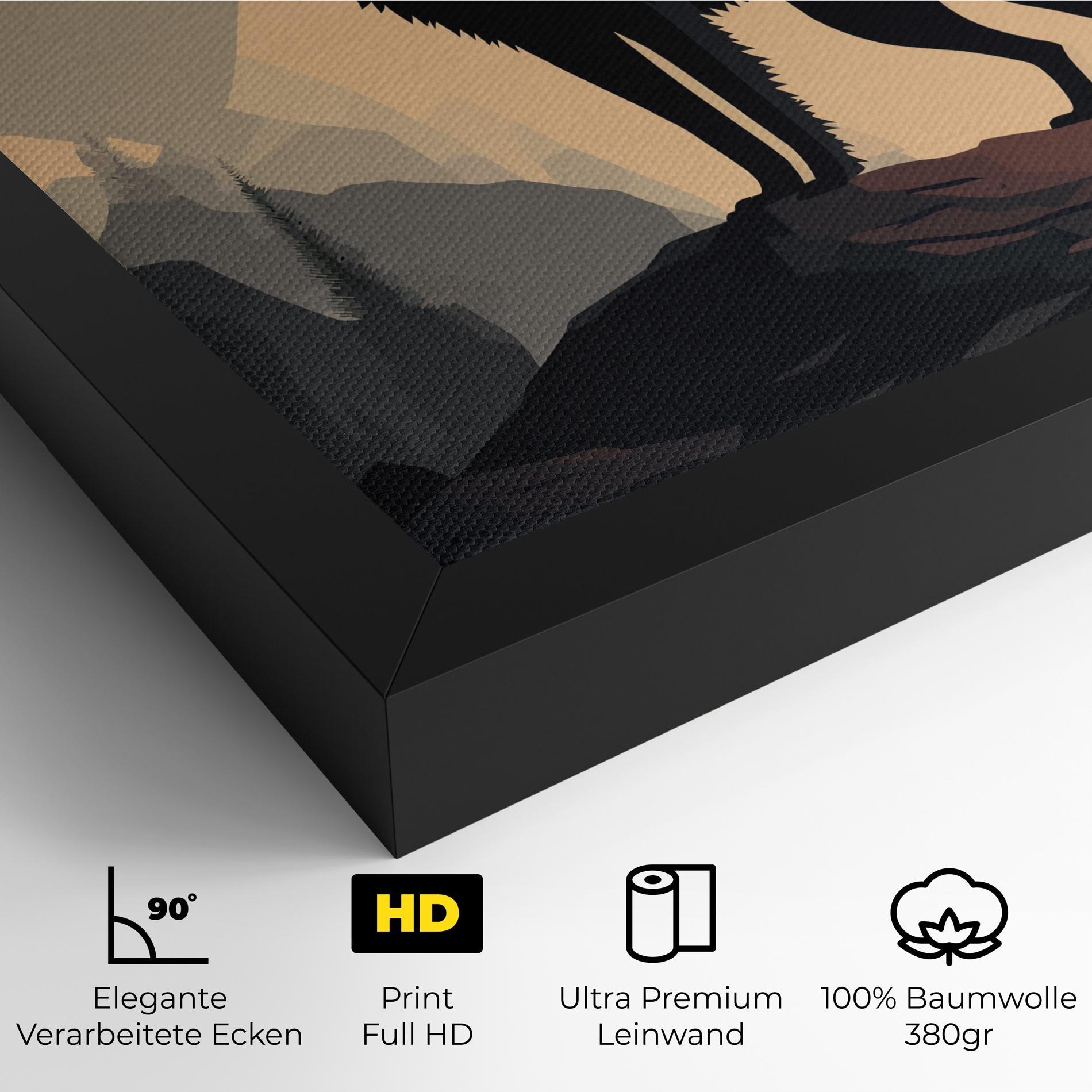 Leinwandbild Black Wolf mockup 4