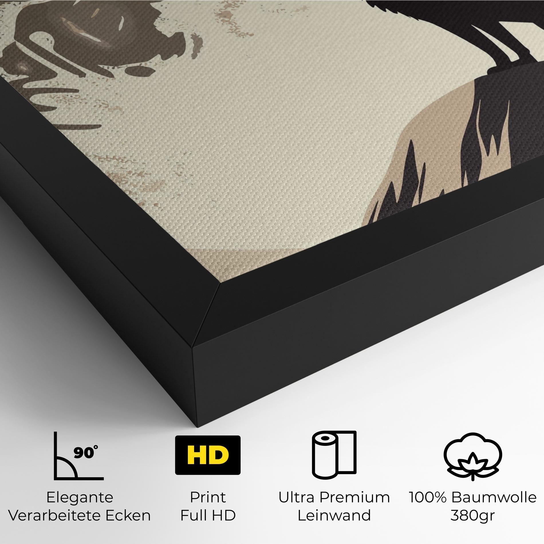 Leinwandbild Cream Moon Wolf mockup 4