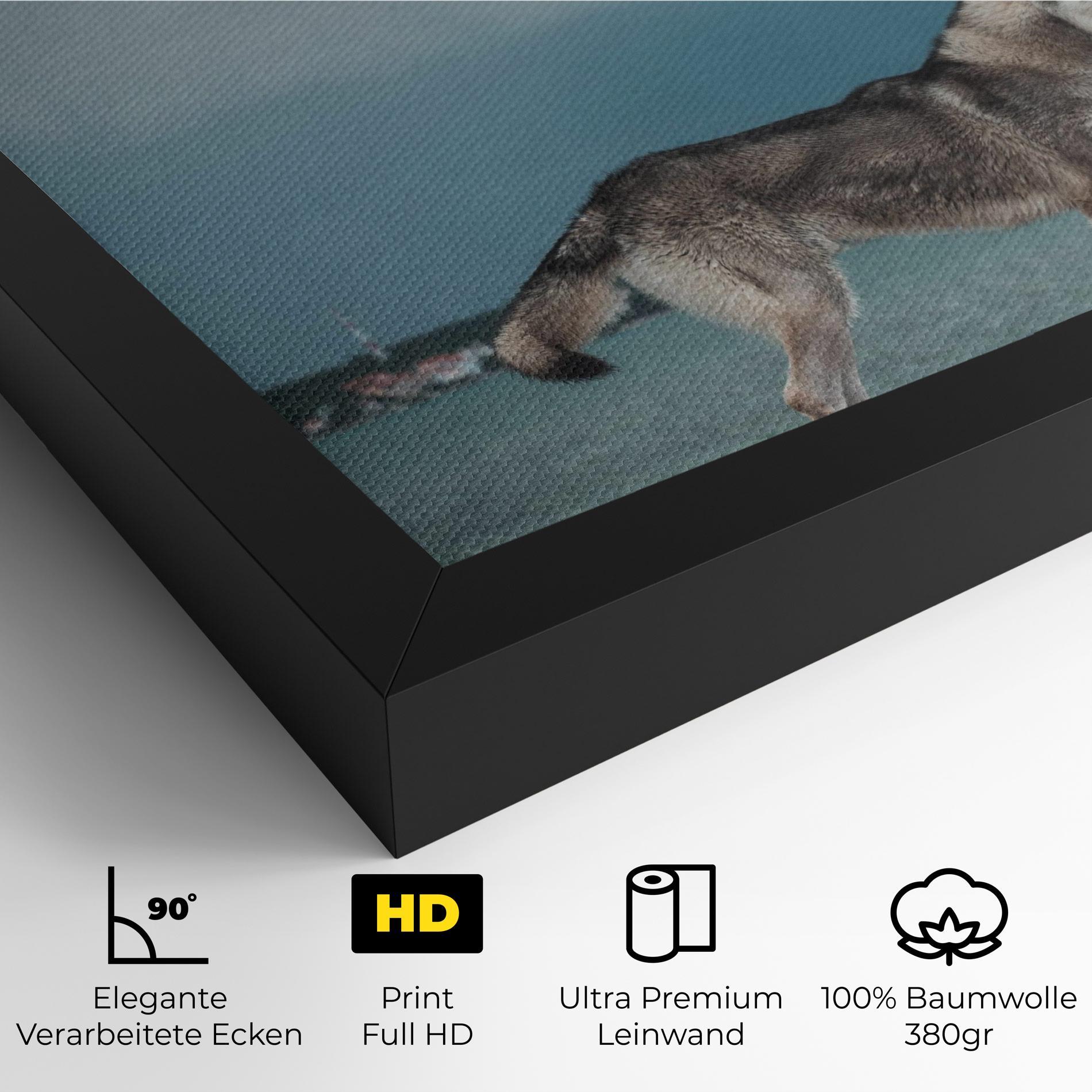 Leinwandbild Grey Wolf Looking mockup 4