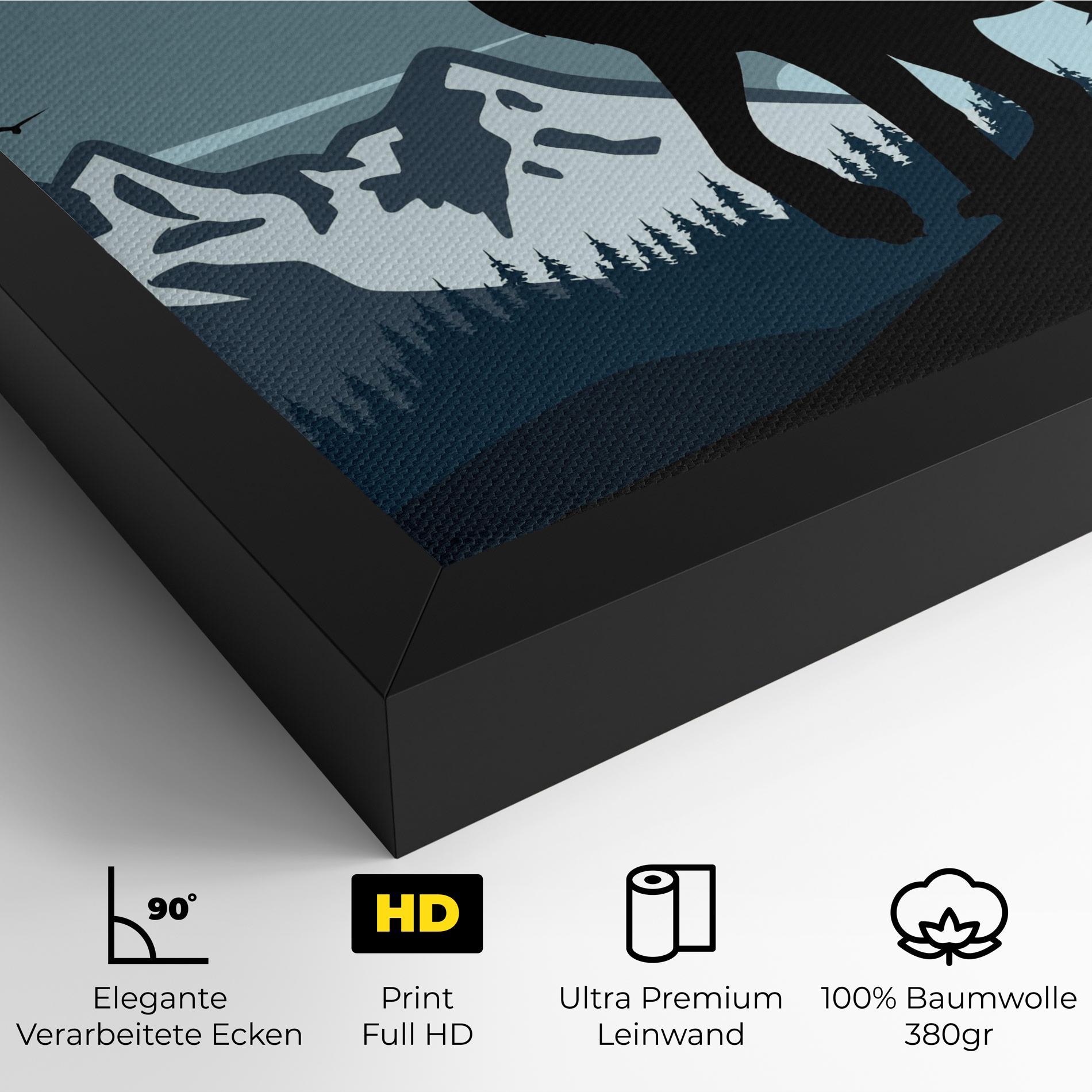 Leinwandbild Hill Wolf mockup 4
