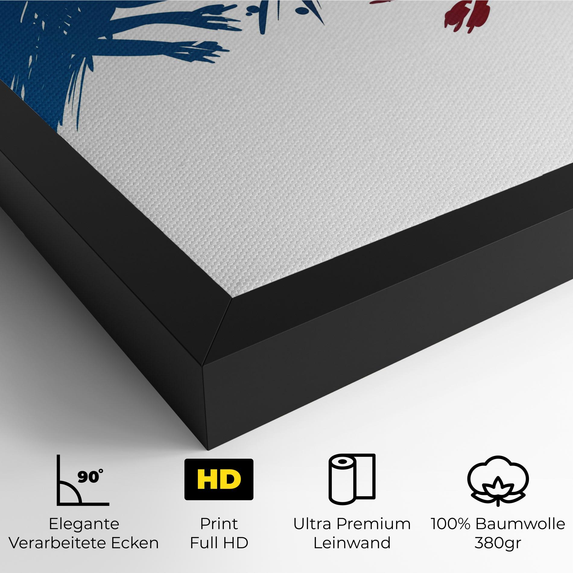 Leinwandbild Red Blue Wolves mockup 4