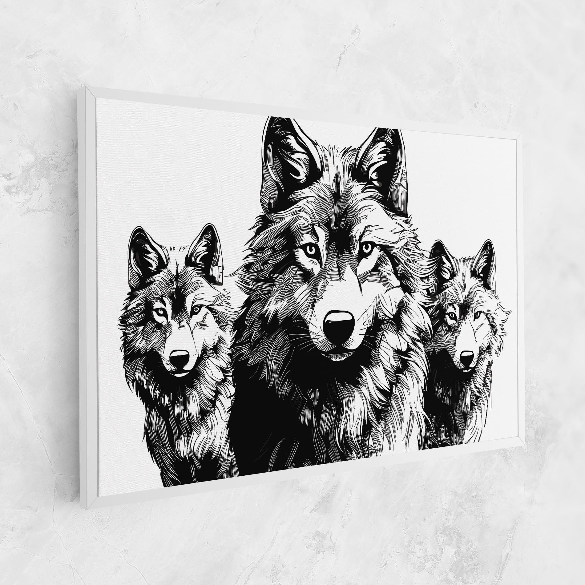 Leinwandbild 3 Wolves mockup 1