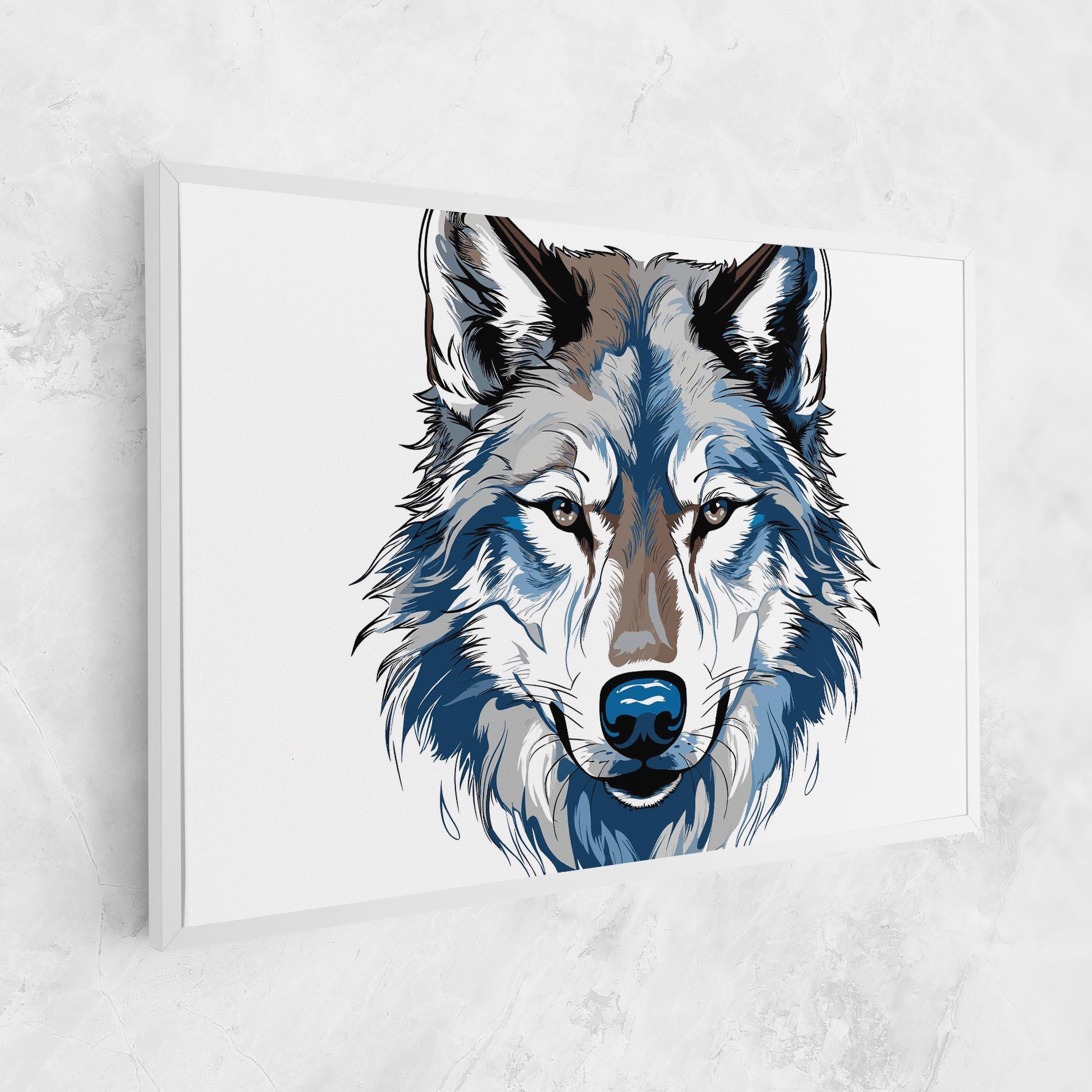 Leinwandbild Blue Wolf Head mockup 1