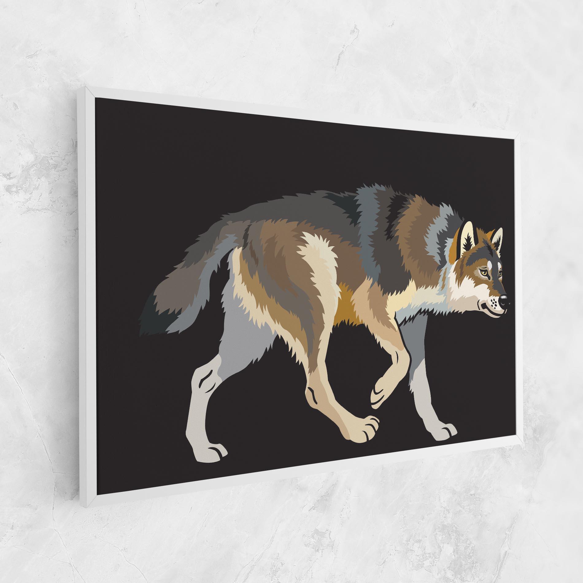Leinwandbild Cartoon Wolf mockup 1