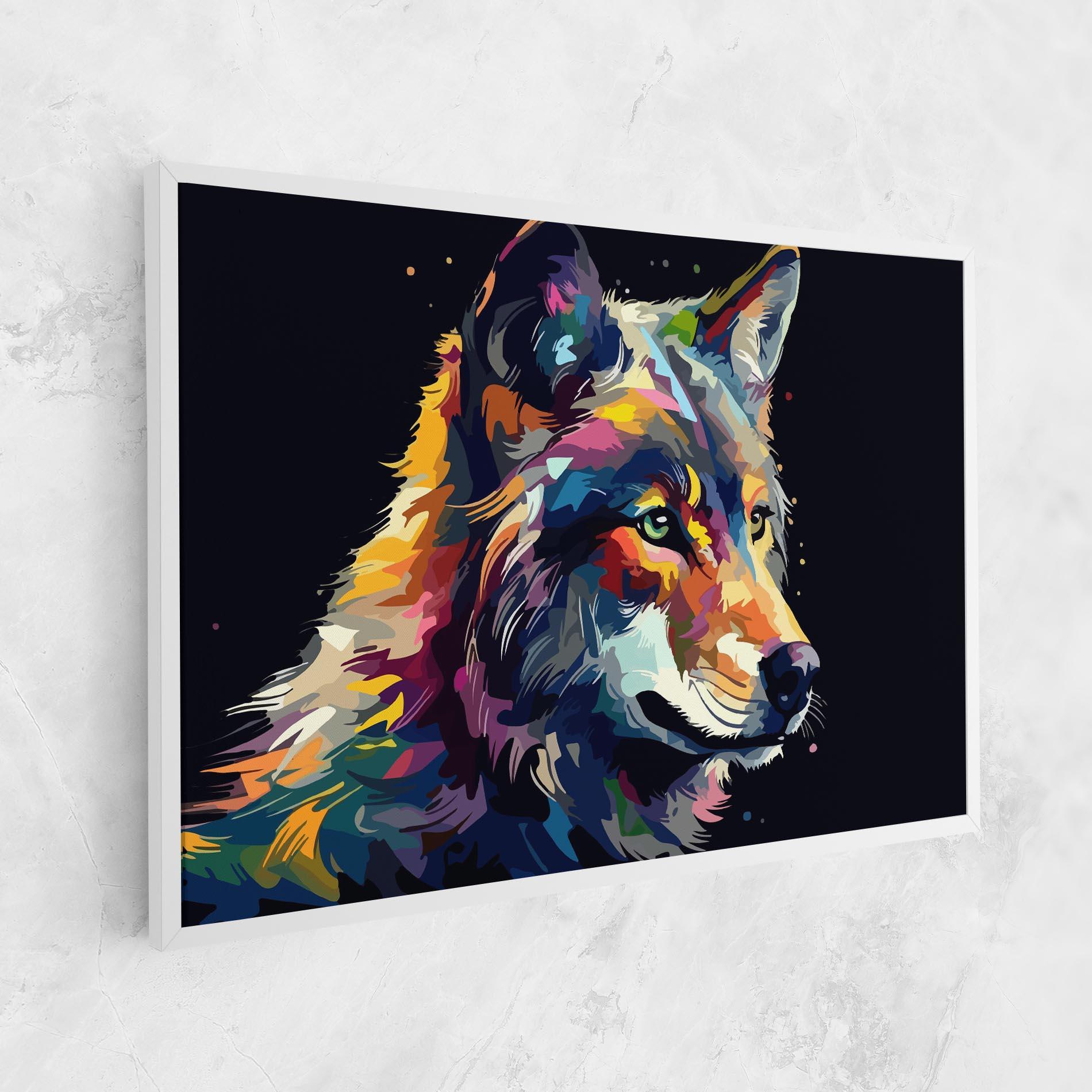 Leinwandbild Painted Wolf mockup 1