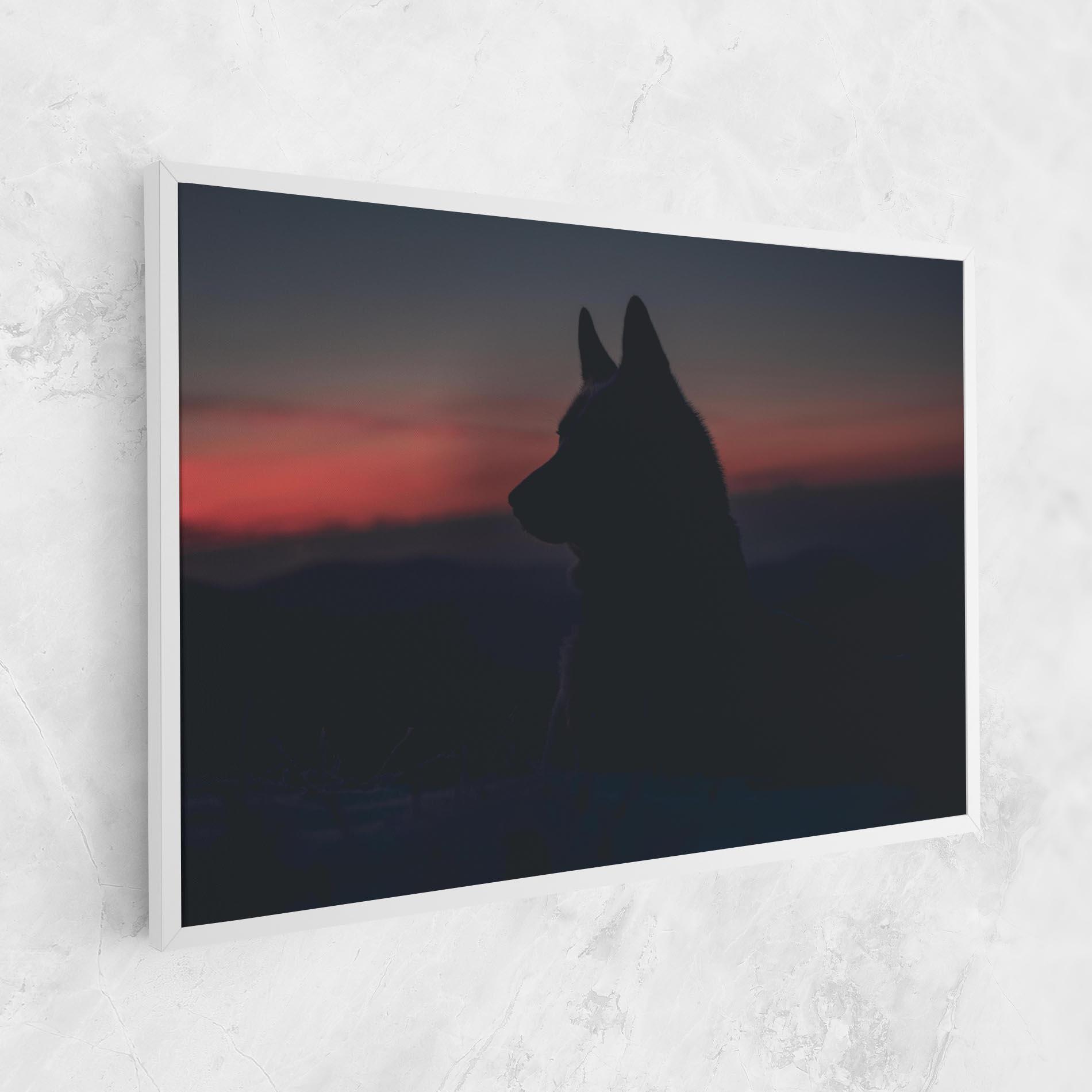 Leinwandbild Wolf Shillouette mockup 1