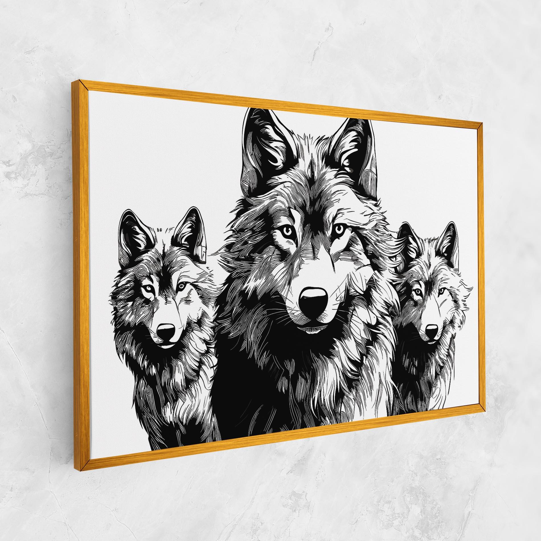Leinwandbild 3 Wolves mockup 1