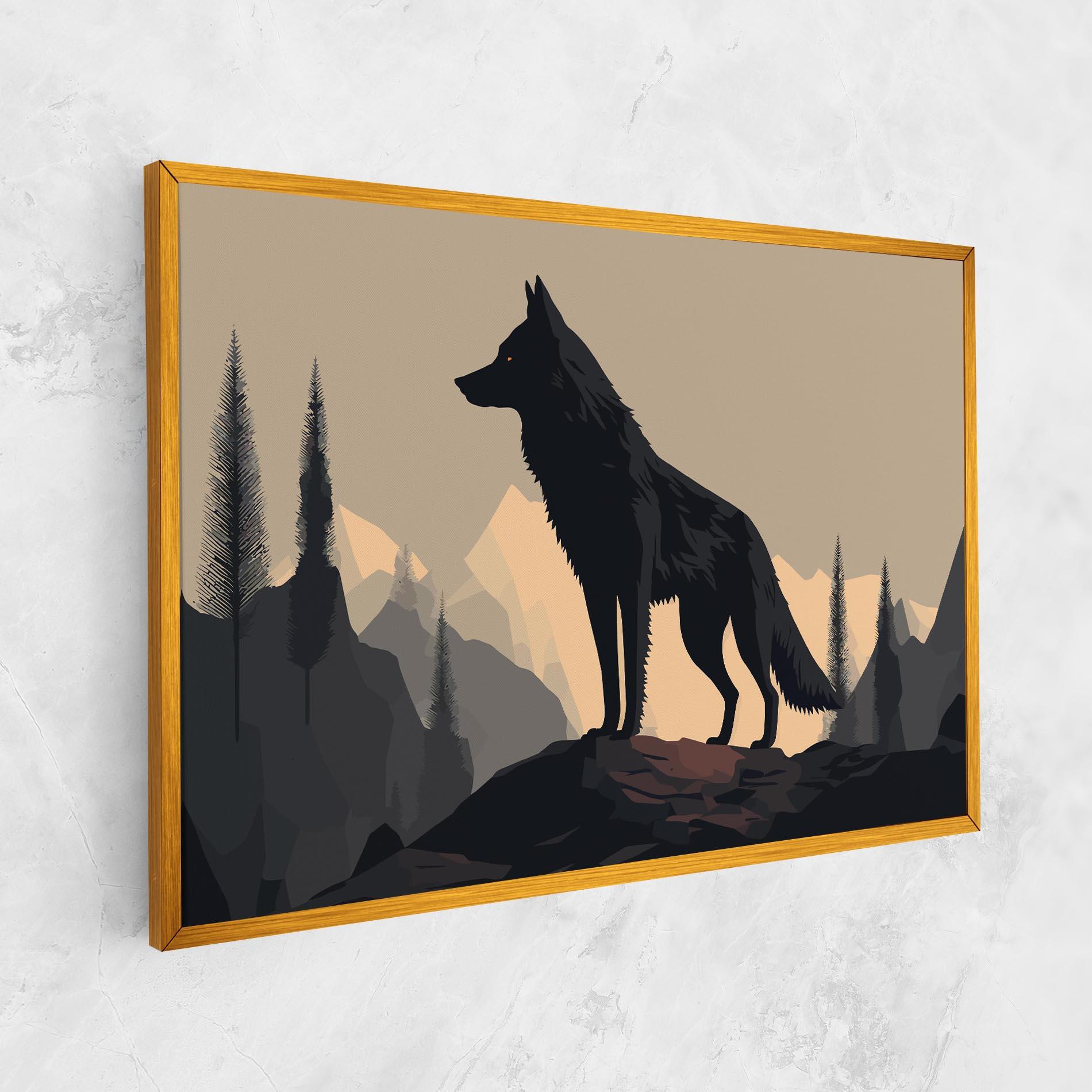 Leinwandbild Black Wolf mockup 1