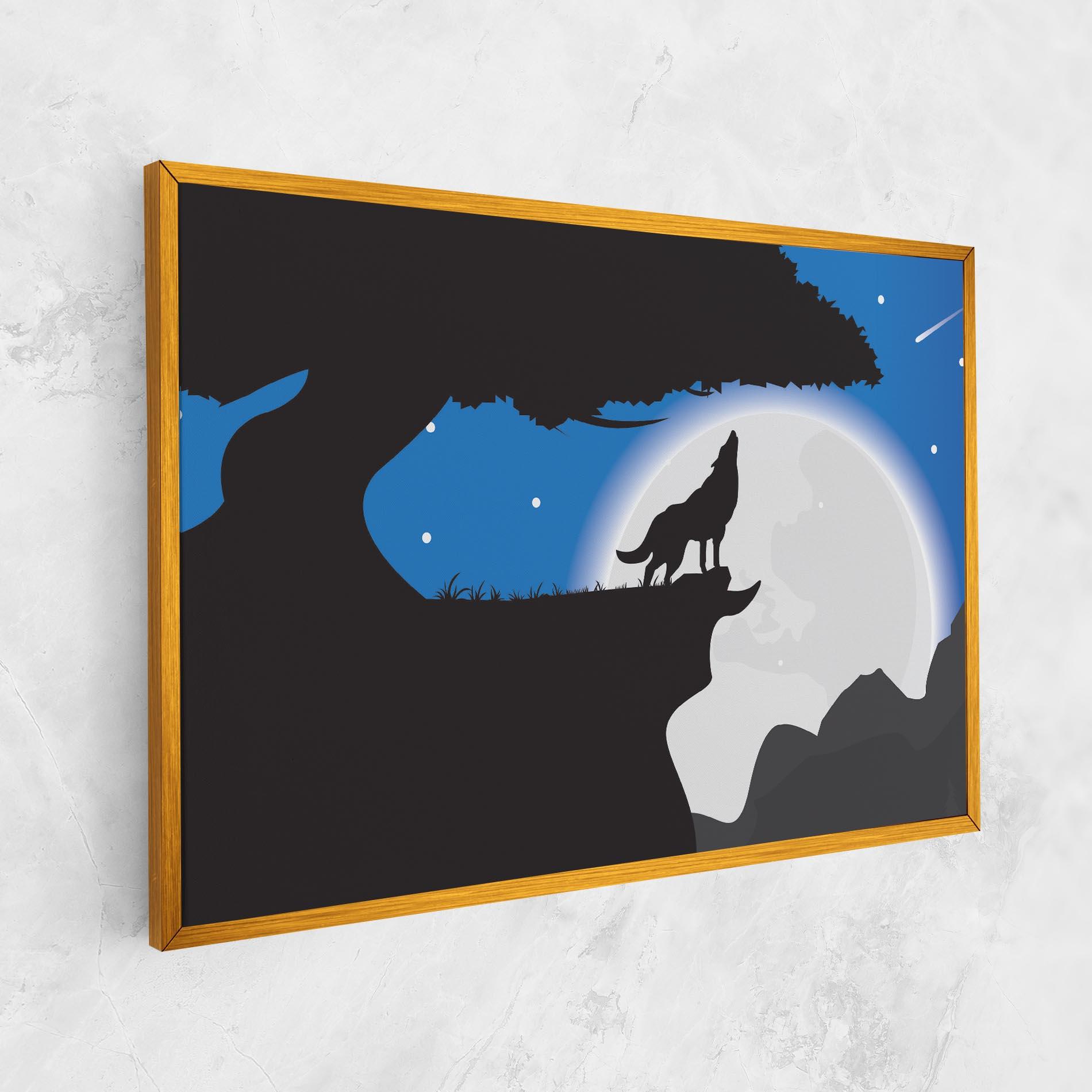 Leinwandbild Blue Light Wolf mockup 1