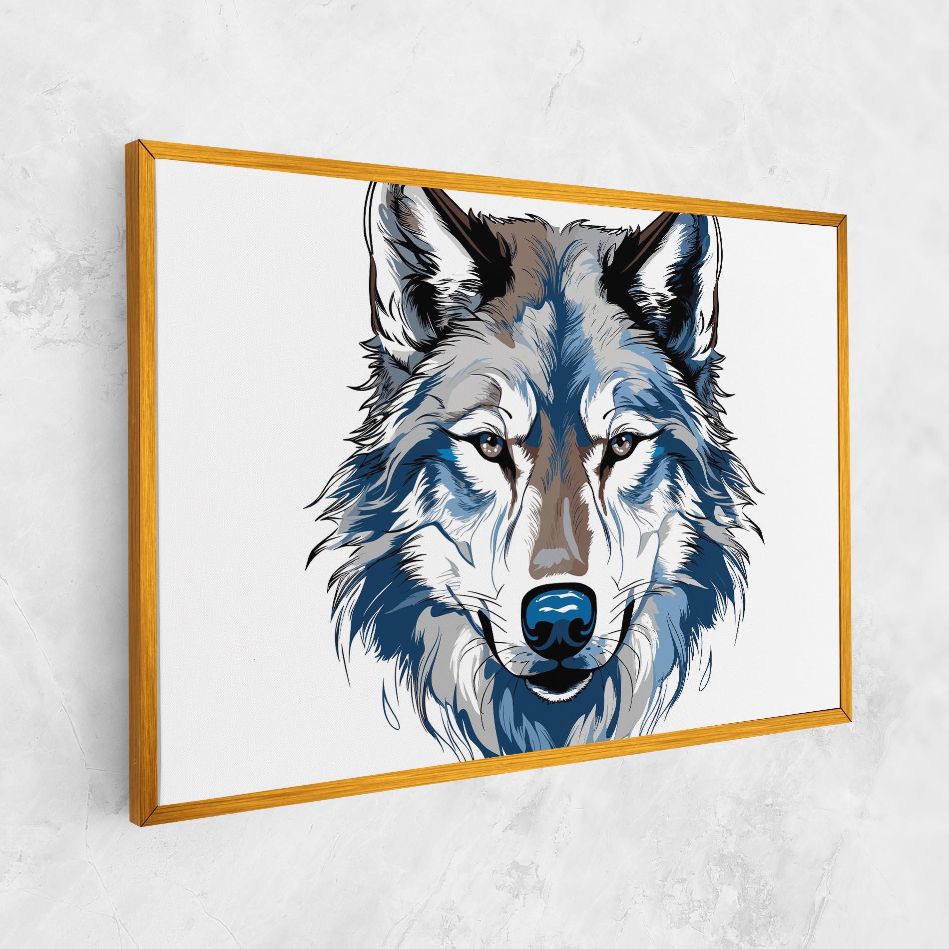 Leinwandbild Blue Wolf Head mockup 1