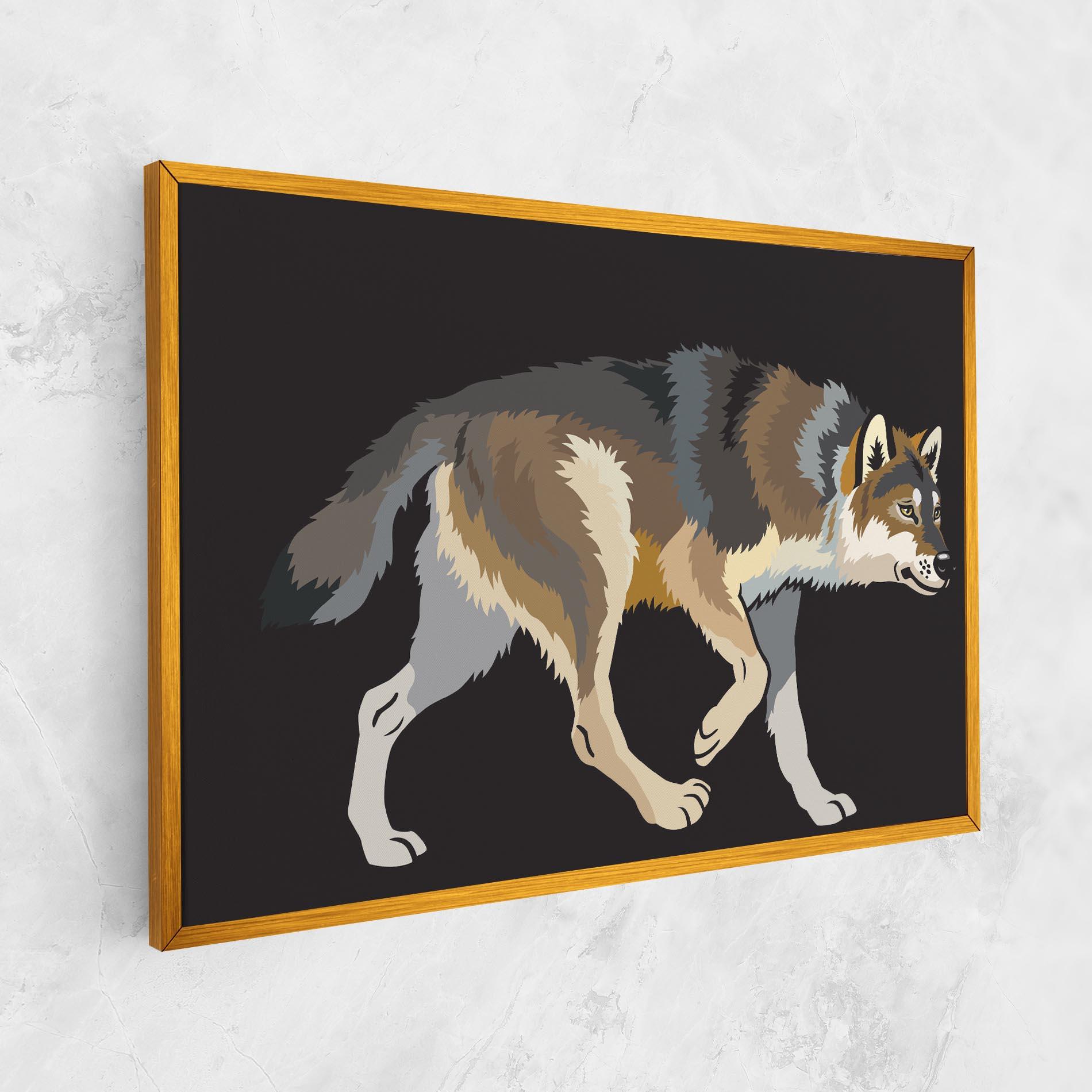 Leinwandbild Cartoon Wolf mockup 1