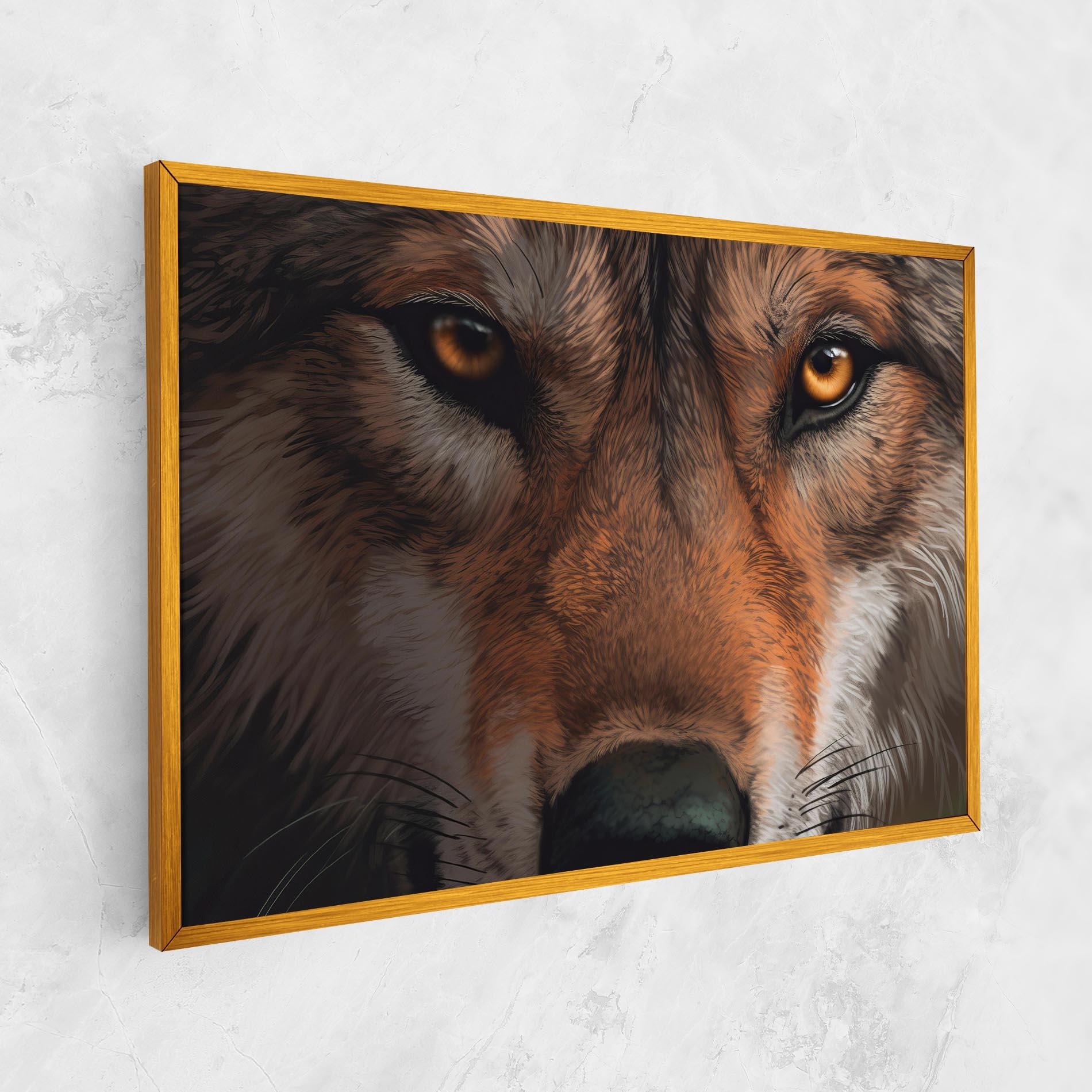 Leinwandbild Close Up Wolf Eyes mockup 1