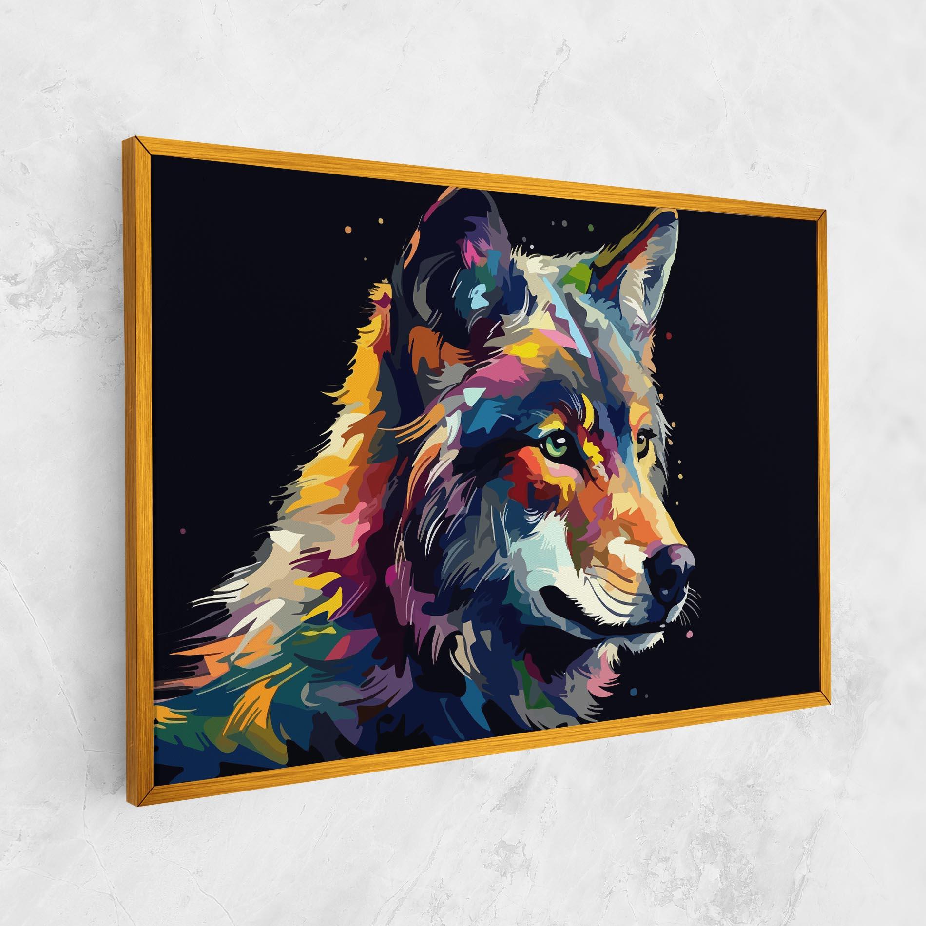 Leinwandbild Painted Wolf mockup 1