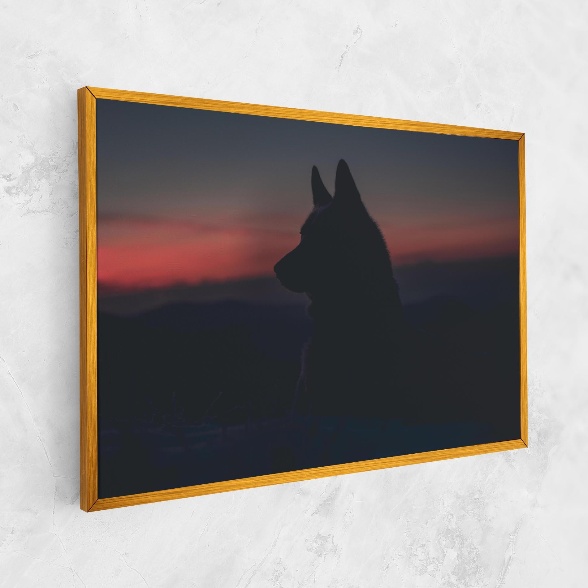 Leinwandbild Wolf Shillouette mockup 1