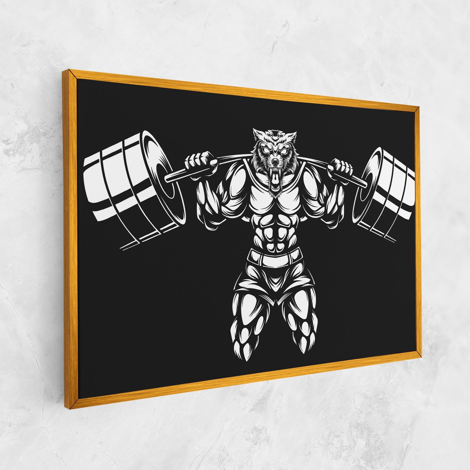 Leinwandbild Work Out Wolf mockup 1