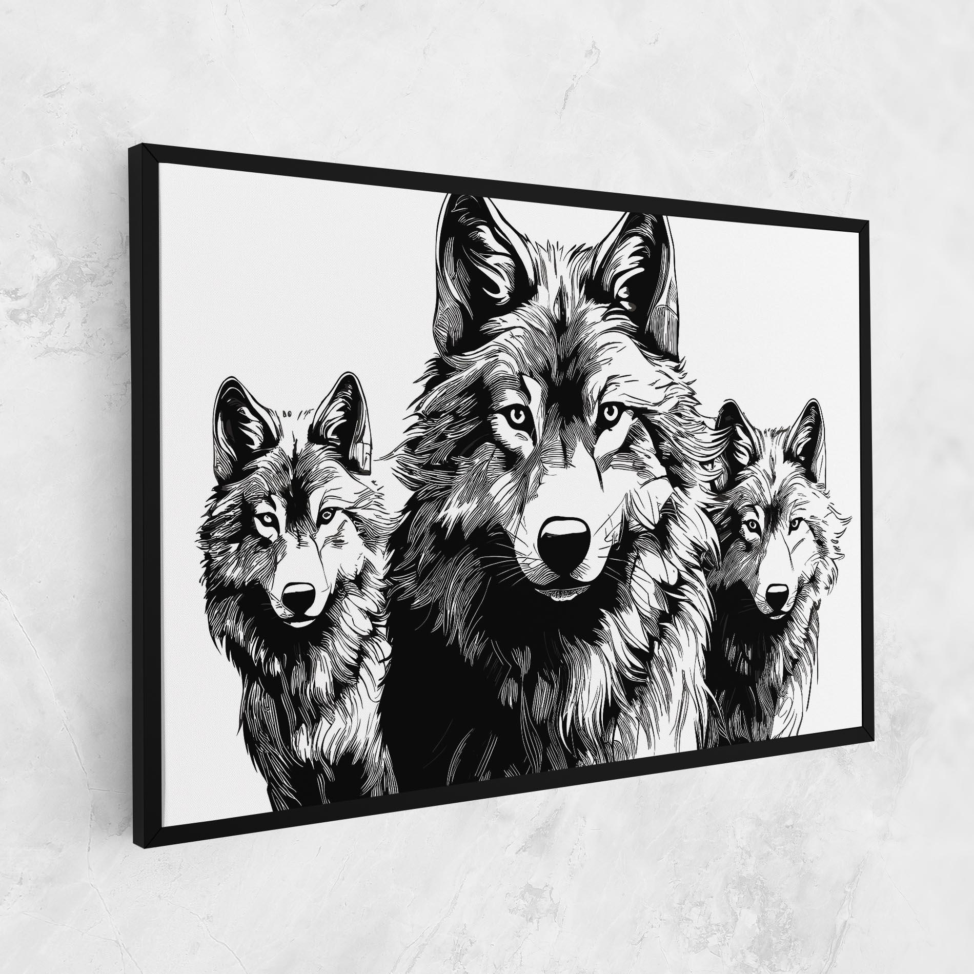 Leinwandbild 3 Wolves mockup 1