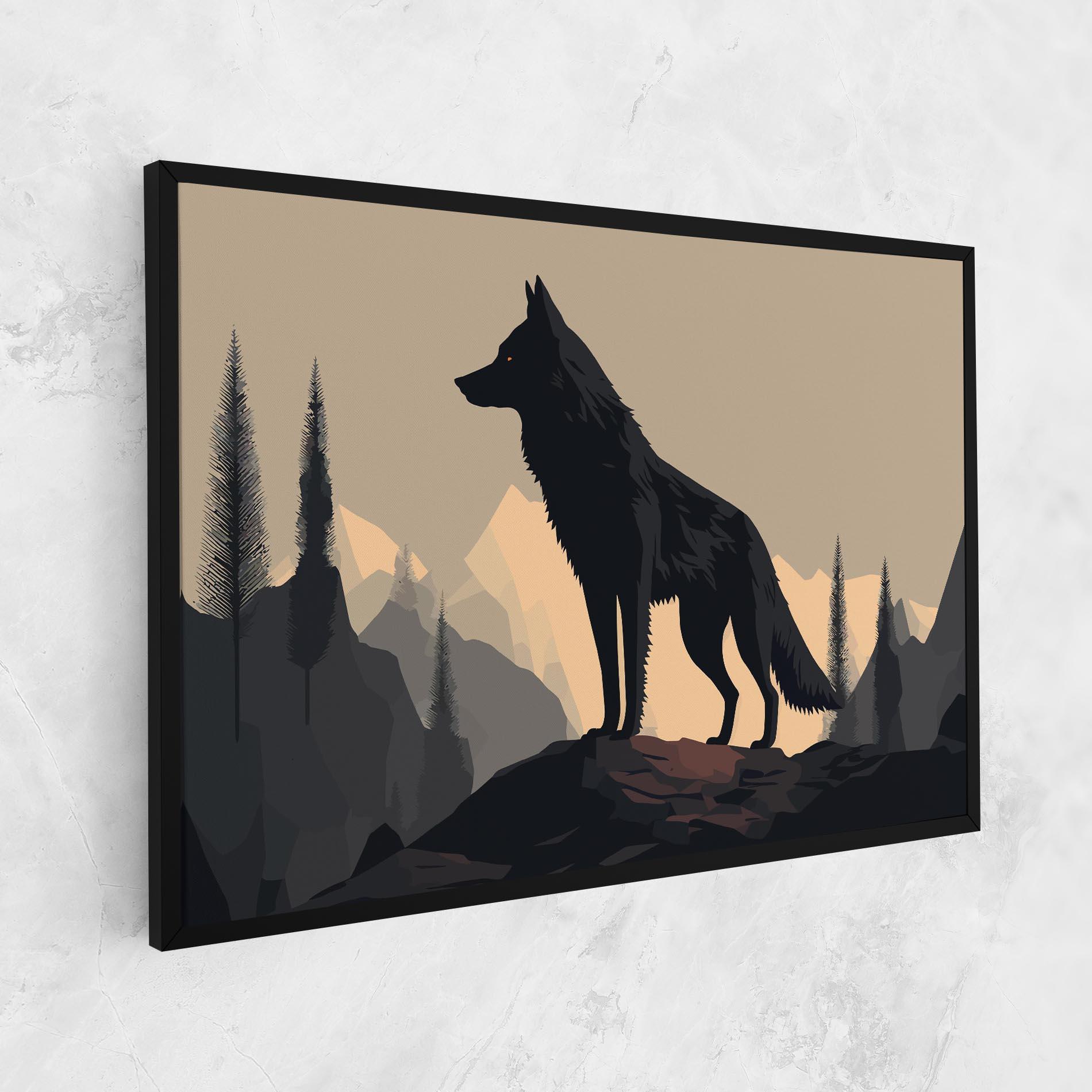 Leinwandbild Black Wolf mockup 1
