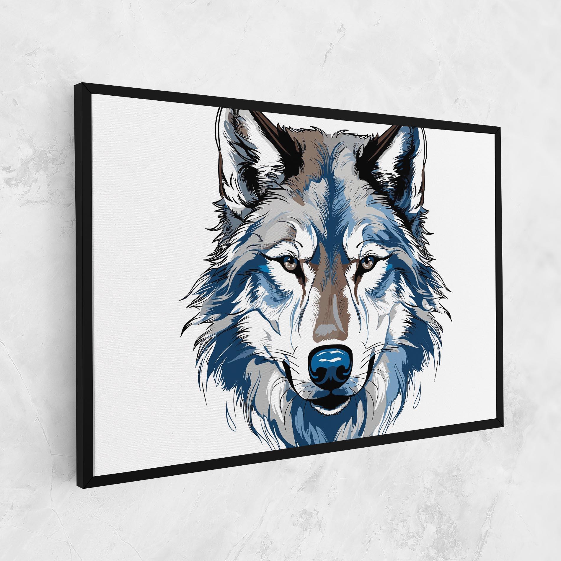 Leinwandbild Blue Wolf Head mockup 1
