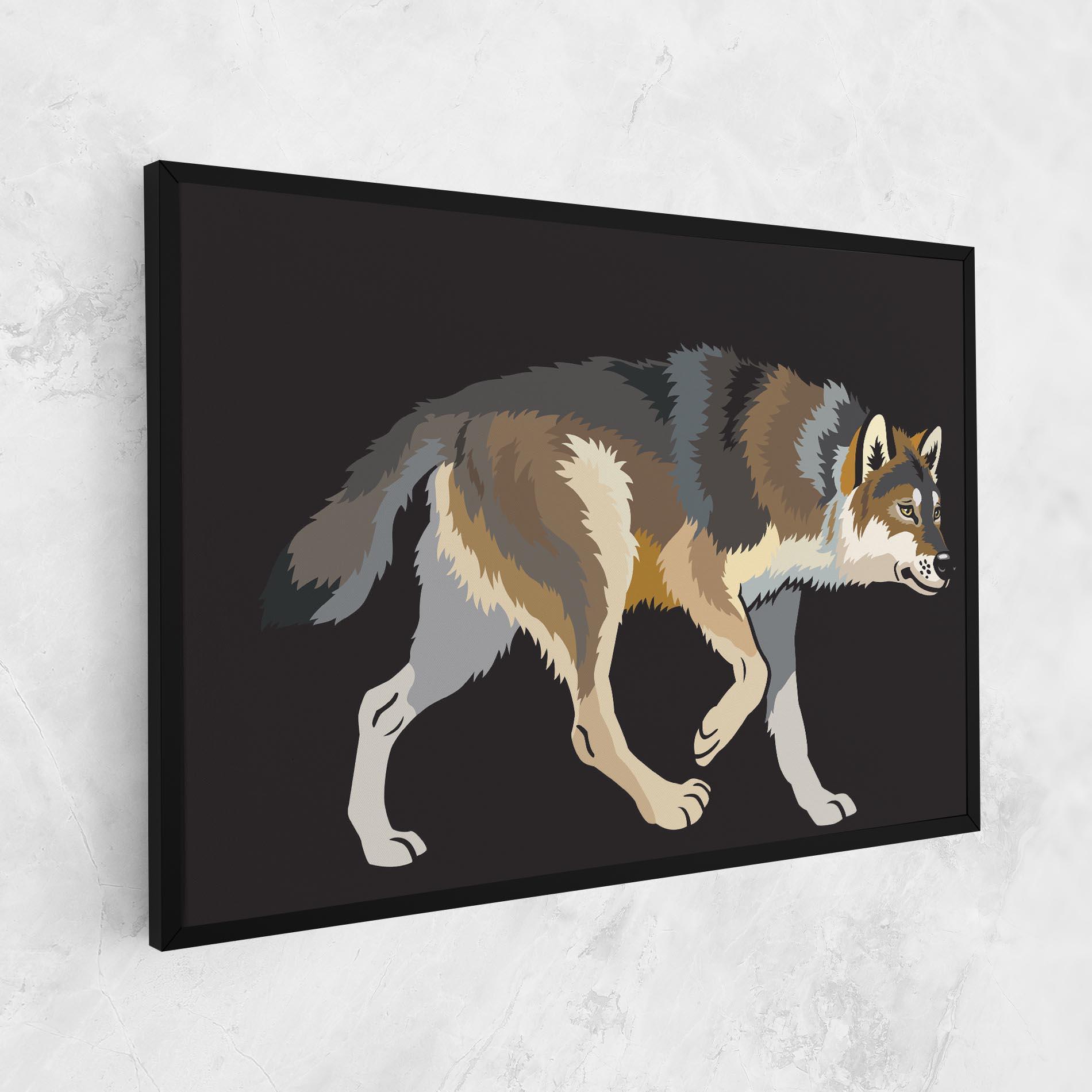Leinwandbild Cartoon Wolf mockup 1