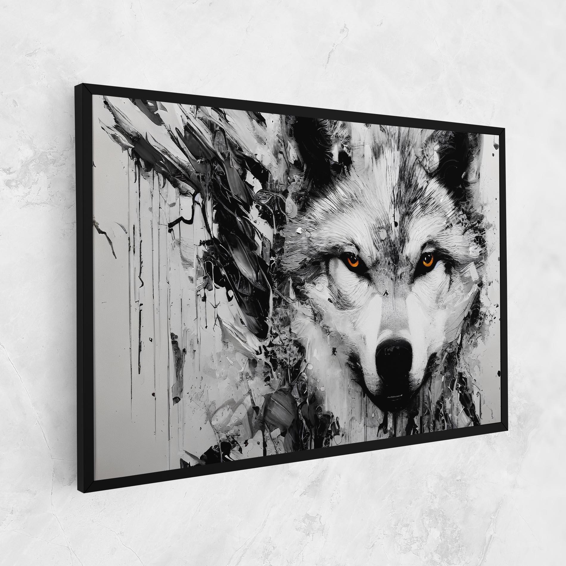 Leinwandbild Grey Wolf Portrait mockup 1