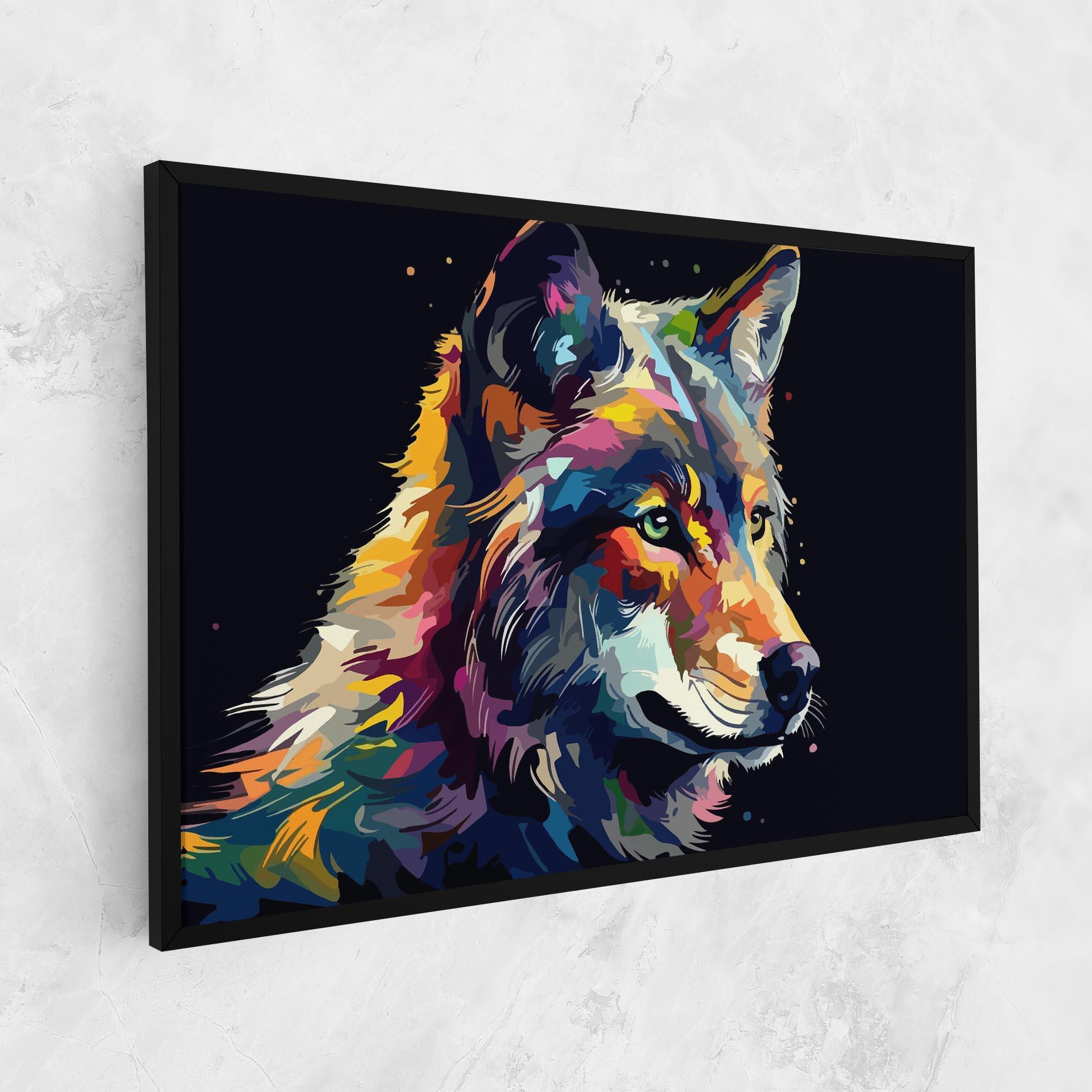 Leinwandbild Painted Wolf mockup 1