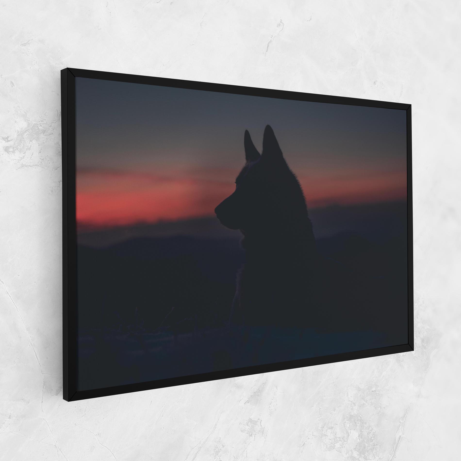 Leinwandbild Wolf Shillouette mockup 1