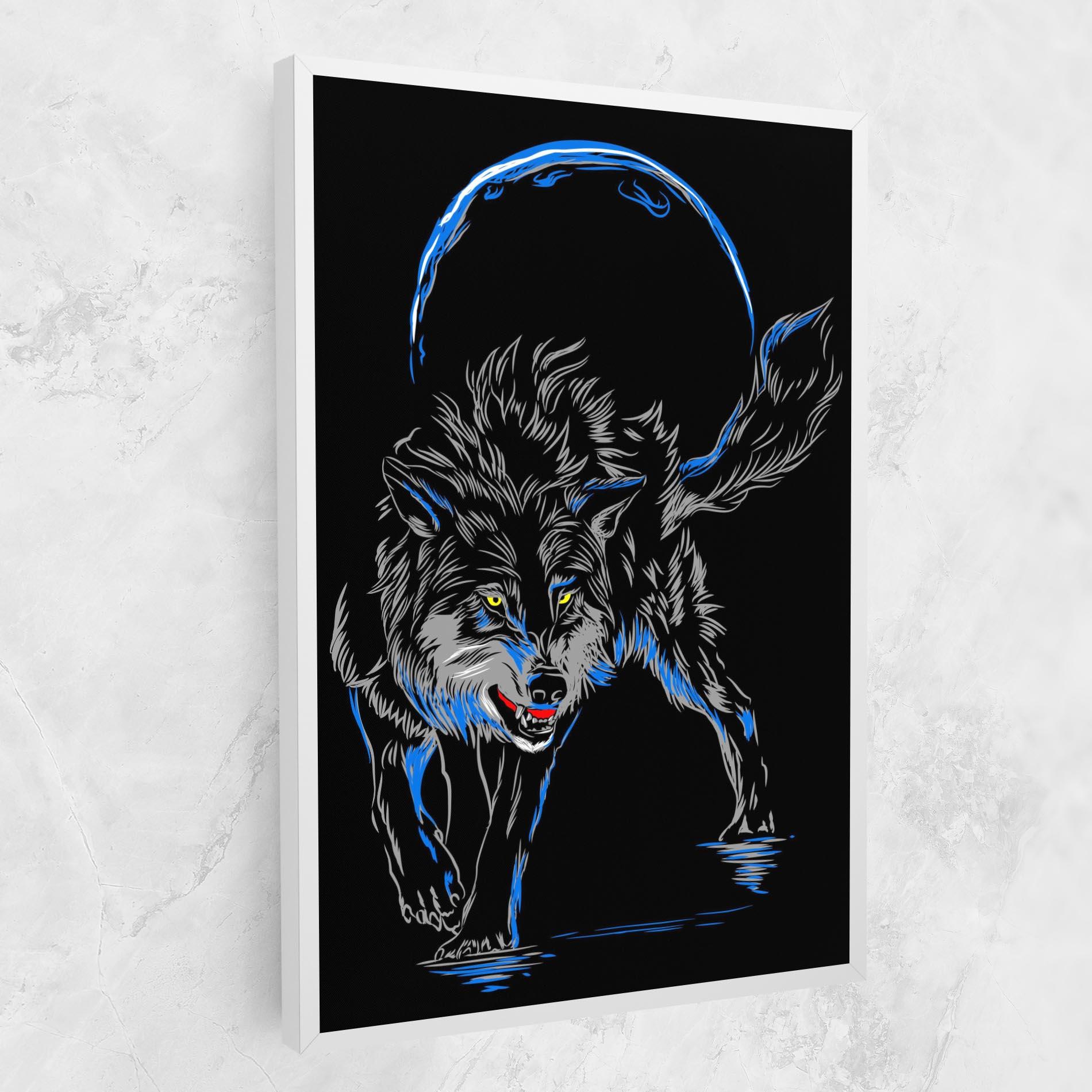 Leinwandbild Grey Blue Wolf mockup 1