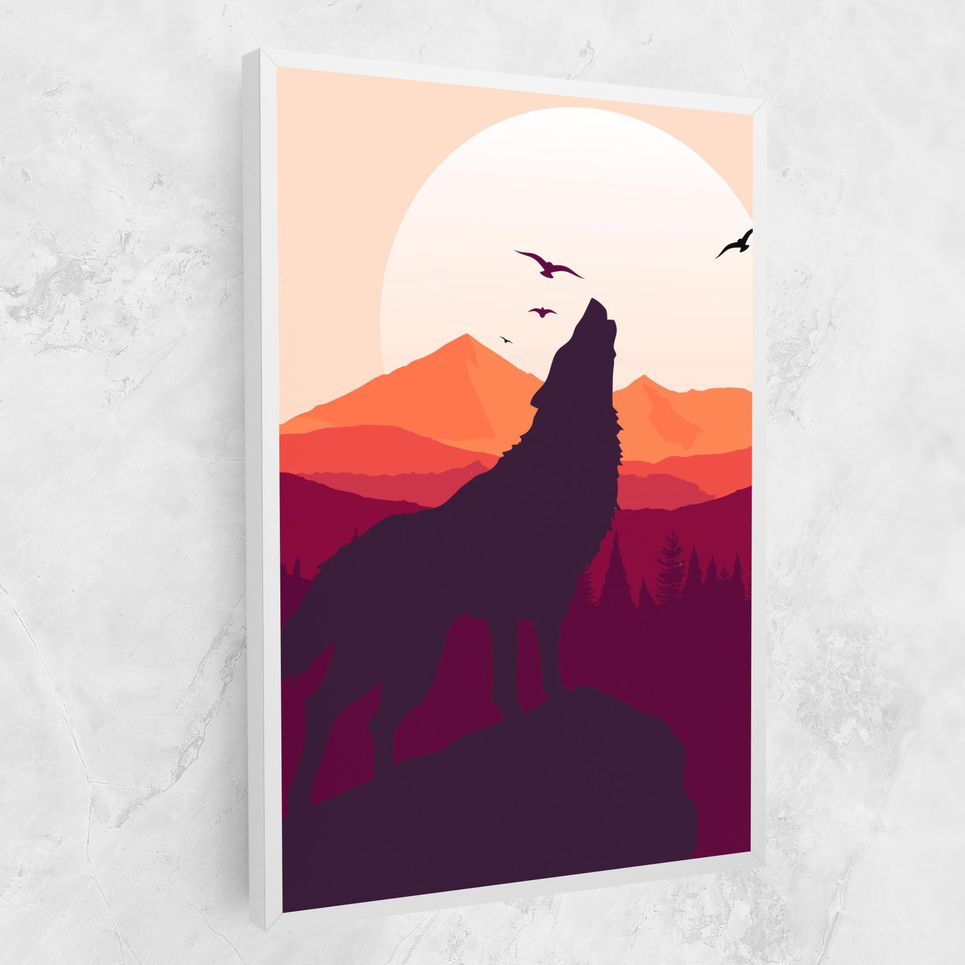 Leinwandbild Wolf Pink Moon mockup 1